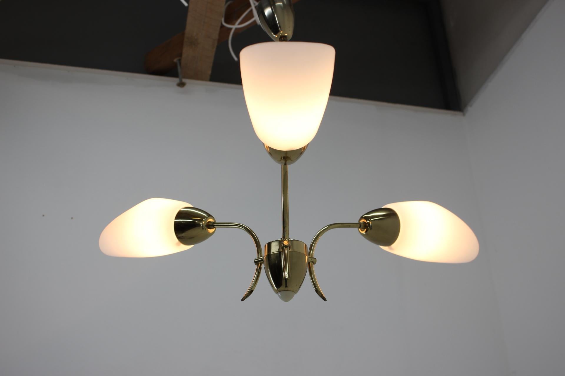 Late 20th Century Midcentury Czechoslovakian Chandelier, 1970 For Sale