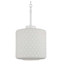 Mid-Century Czechoslovakian Textured Opaline Glass Pendant Light, 1960s