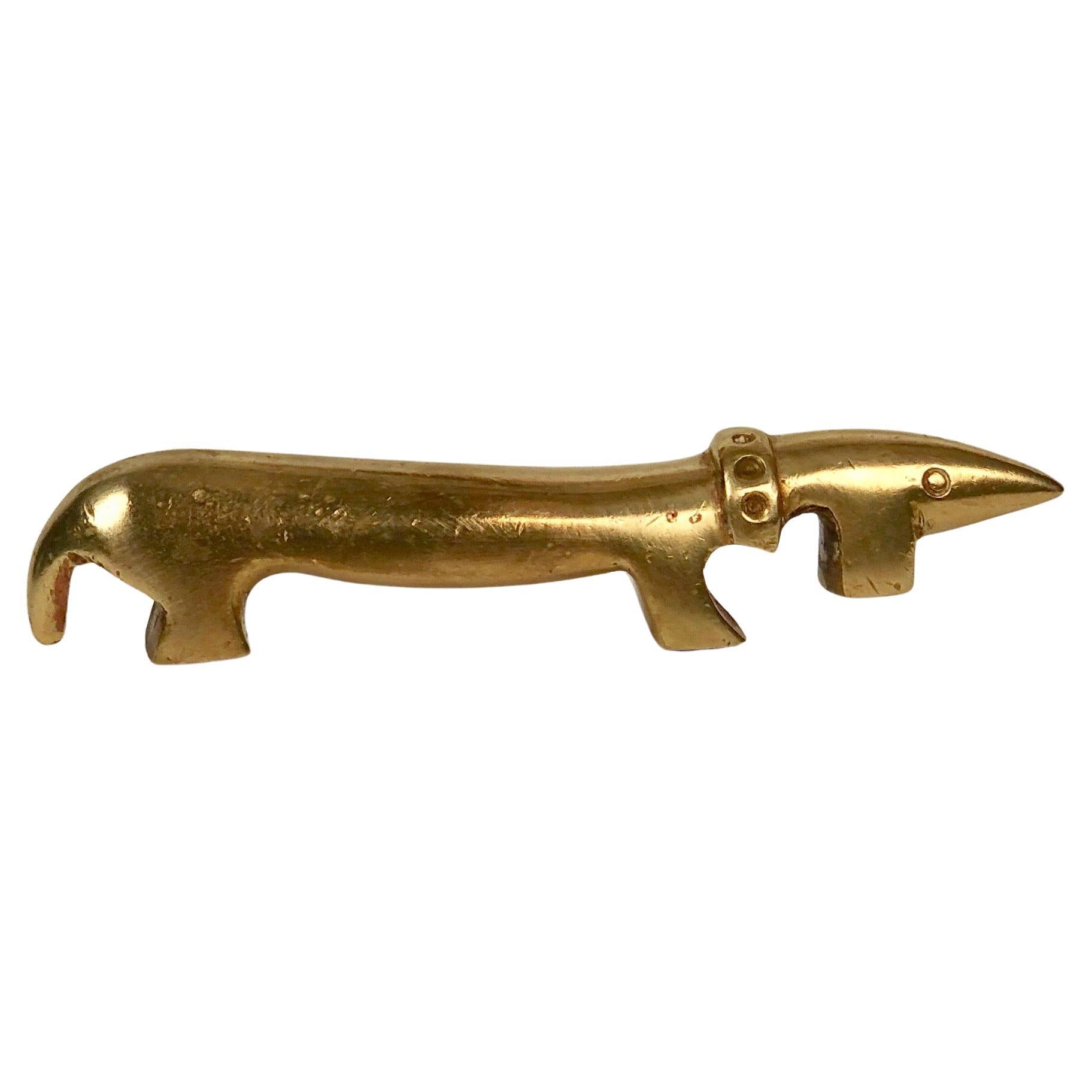 Mid-Century Dachshund, large, Bottle Opener from Walter Bosse, Austria 1950's For Sale