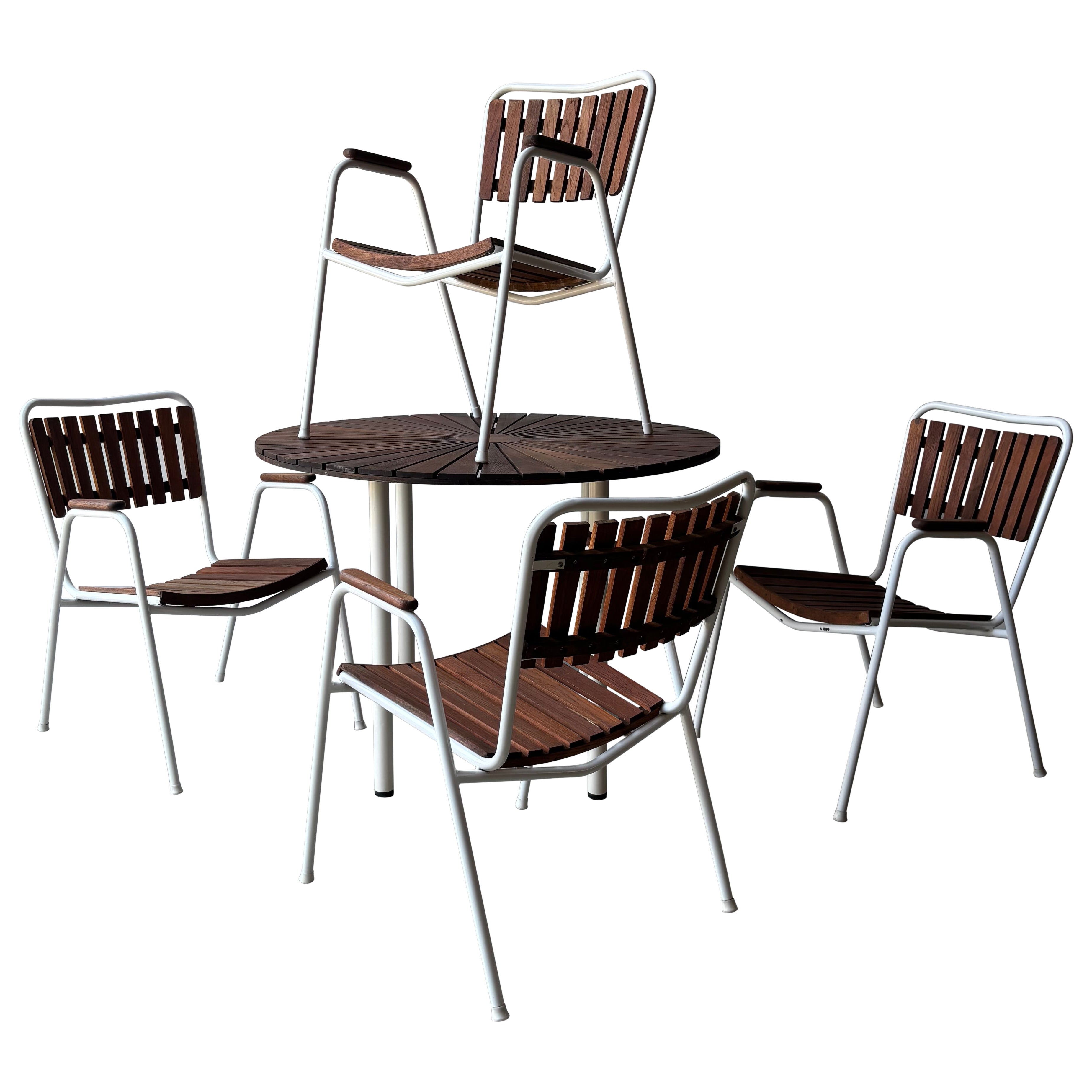 Mitte des Jahrhunderts Daneline Patio Set - Tisch und vier Stühle, CIRCA 1960er