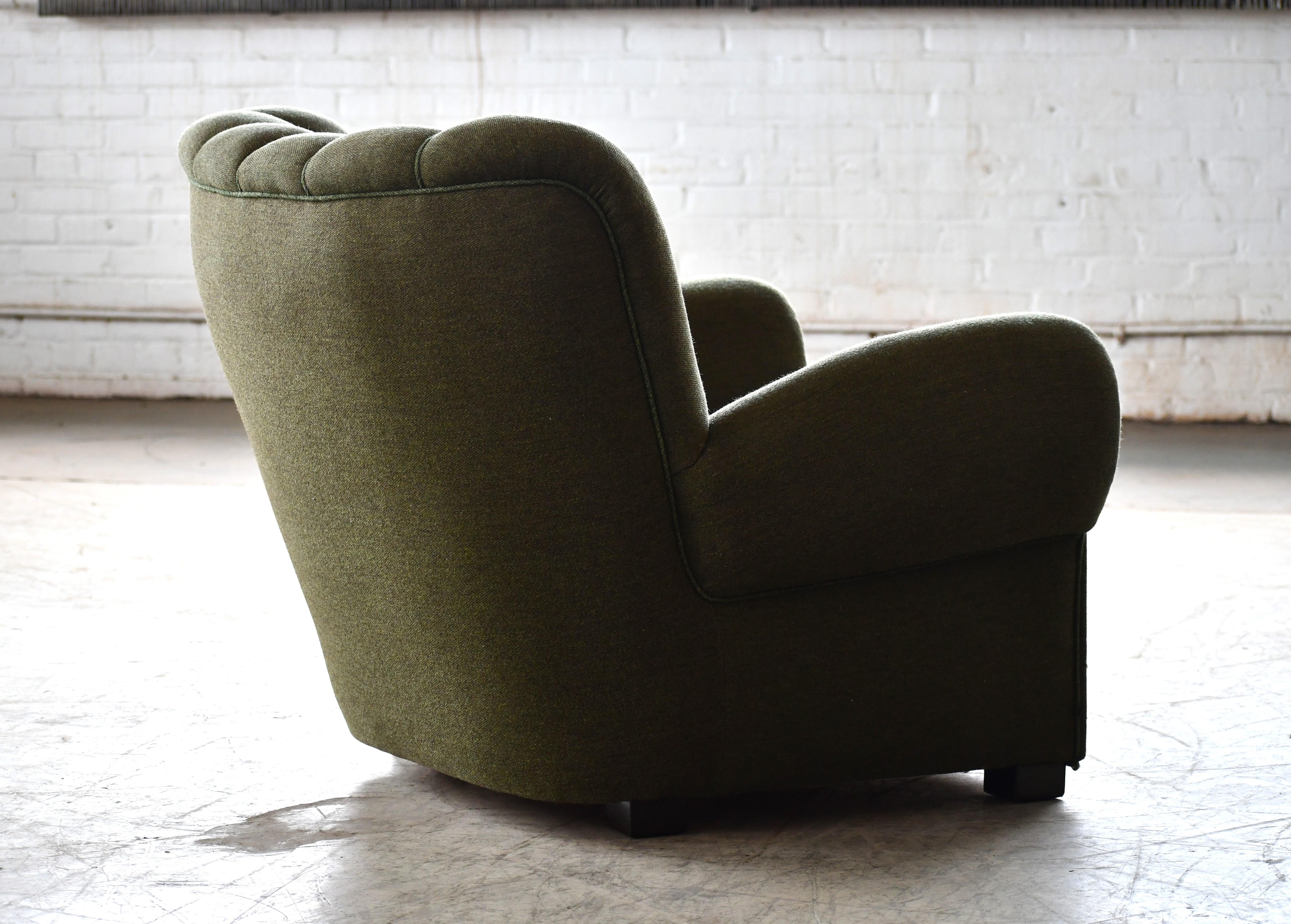 Mid-Century Danish 1940's Large Scale Club Chair For Sale 4
