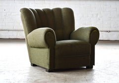 Großer dänischer Clubsessel aus der Mitte des Jahrhunderts, 1940er Jahre