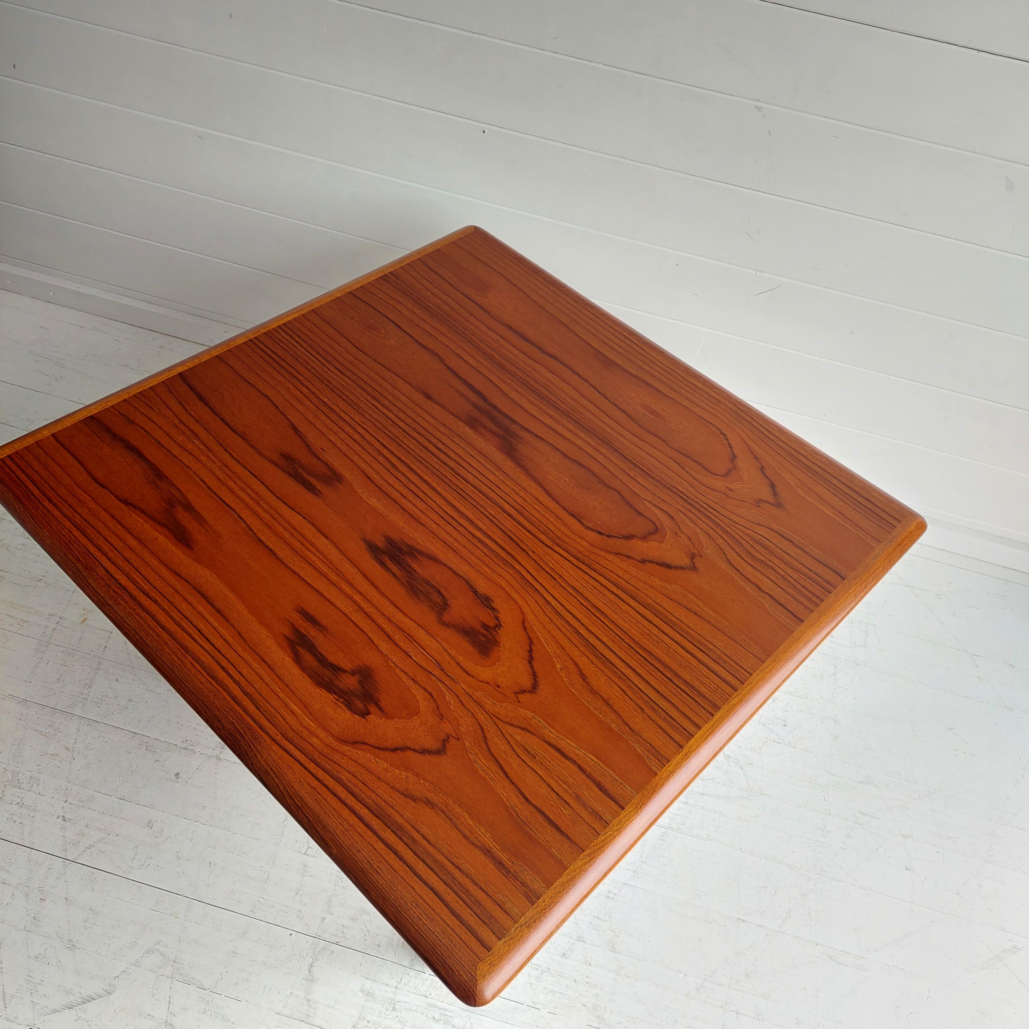 Midcentury Danish 1960s Teak and Cane Coffee Table by Trioh Møbler 3