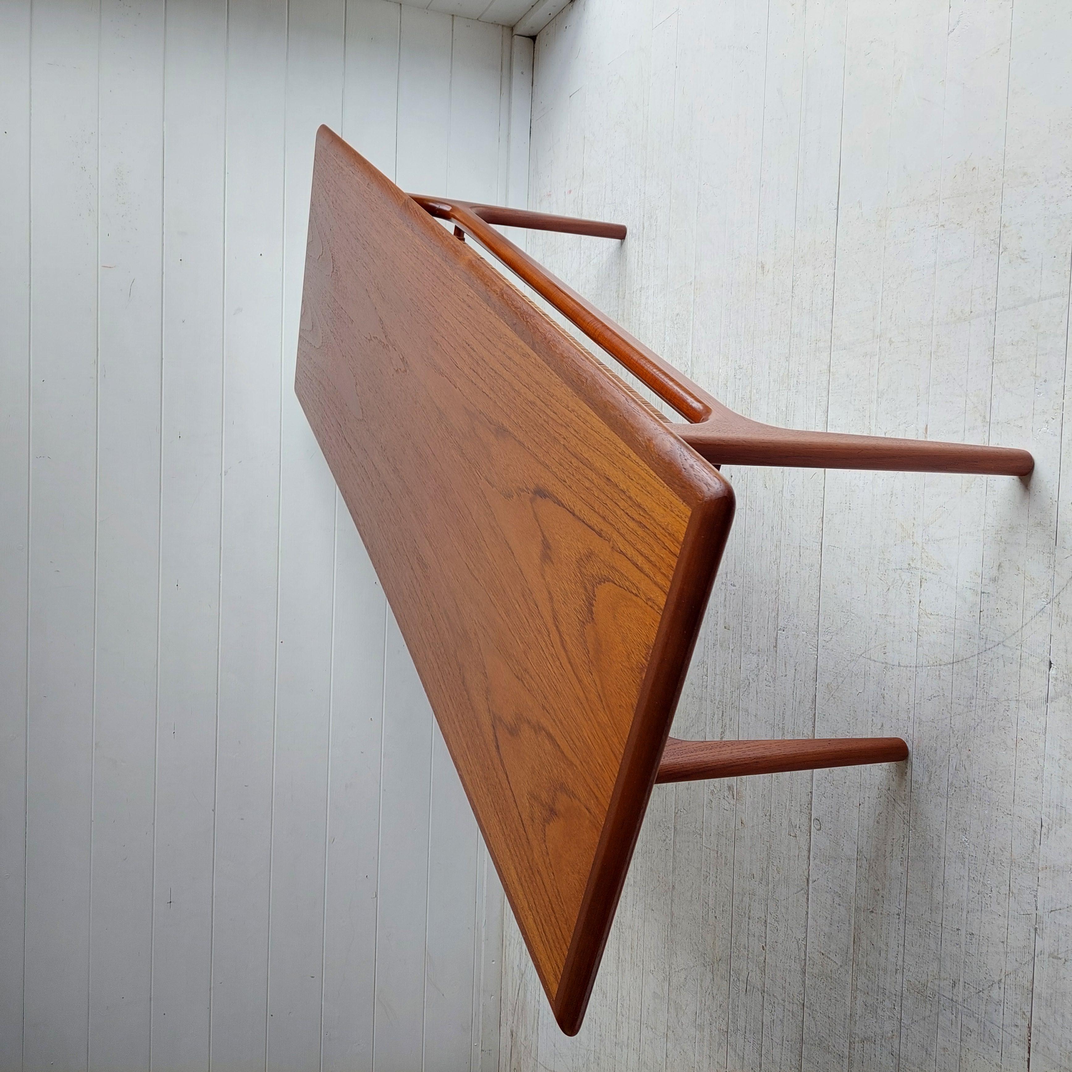 Mid Century Danish 1960’s Teak And Cane large Coffee Table By Trioh Møbler 6