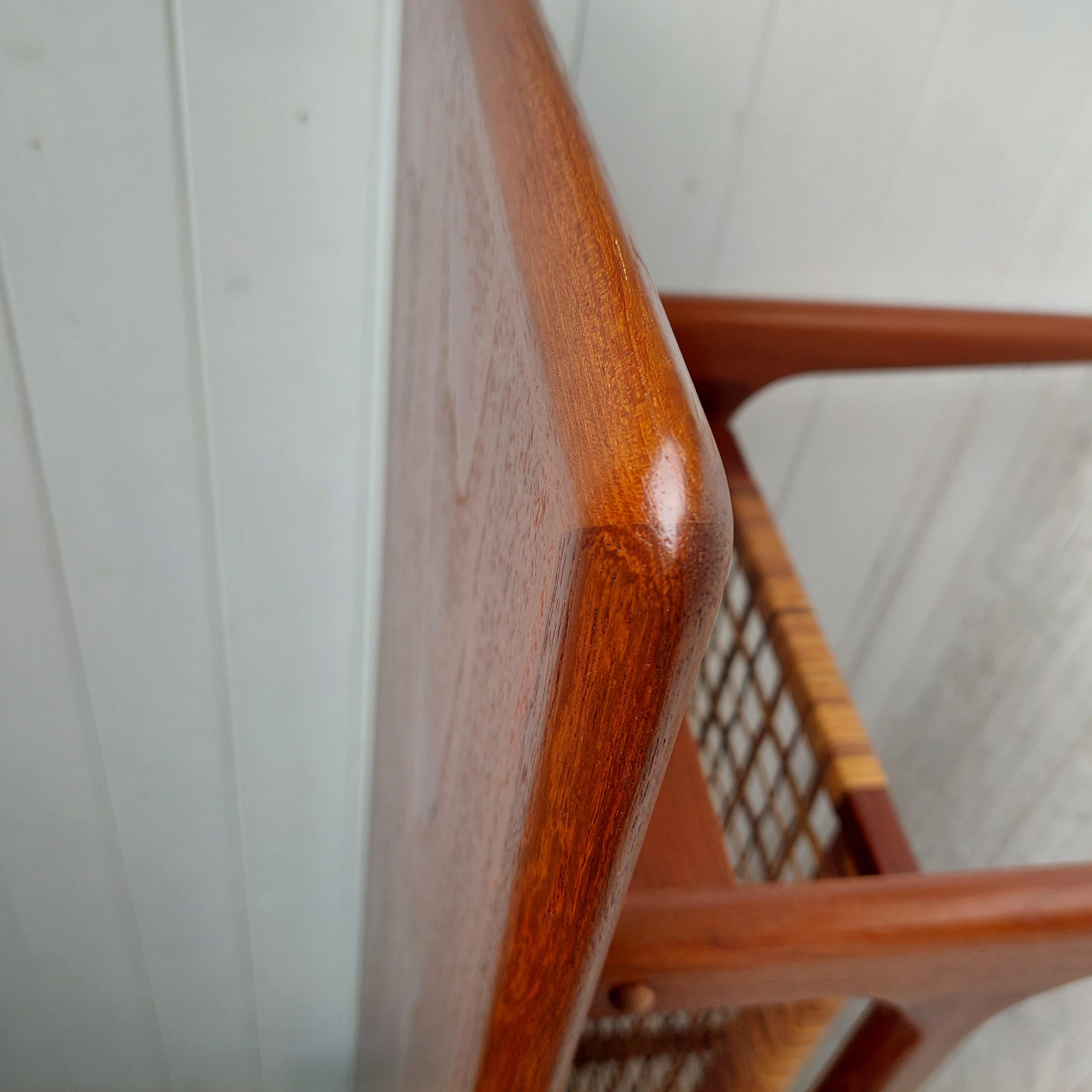 Mid-Century Modern Mid Century Danish 1960’s Teak And Cane large Coffee Table By Trioh Møbler