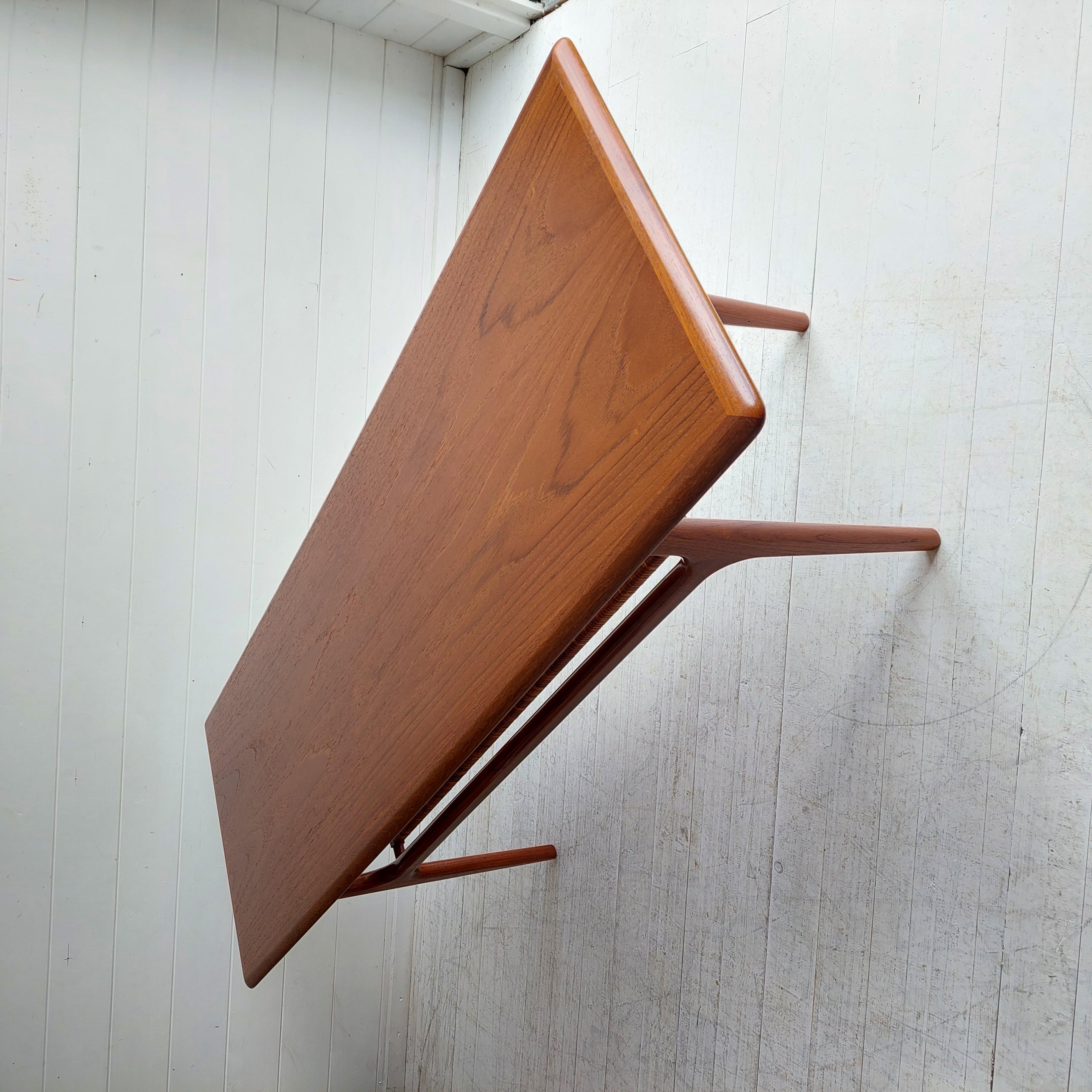 Mid Century Danish 1960’s Teak And Cane large Coffee Table By Trioh Møbler 1