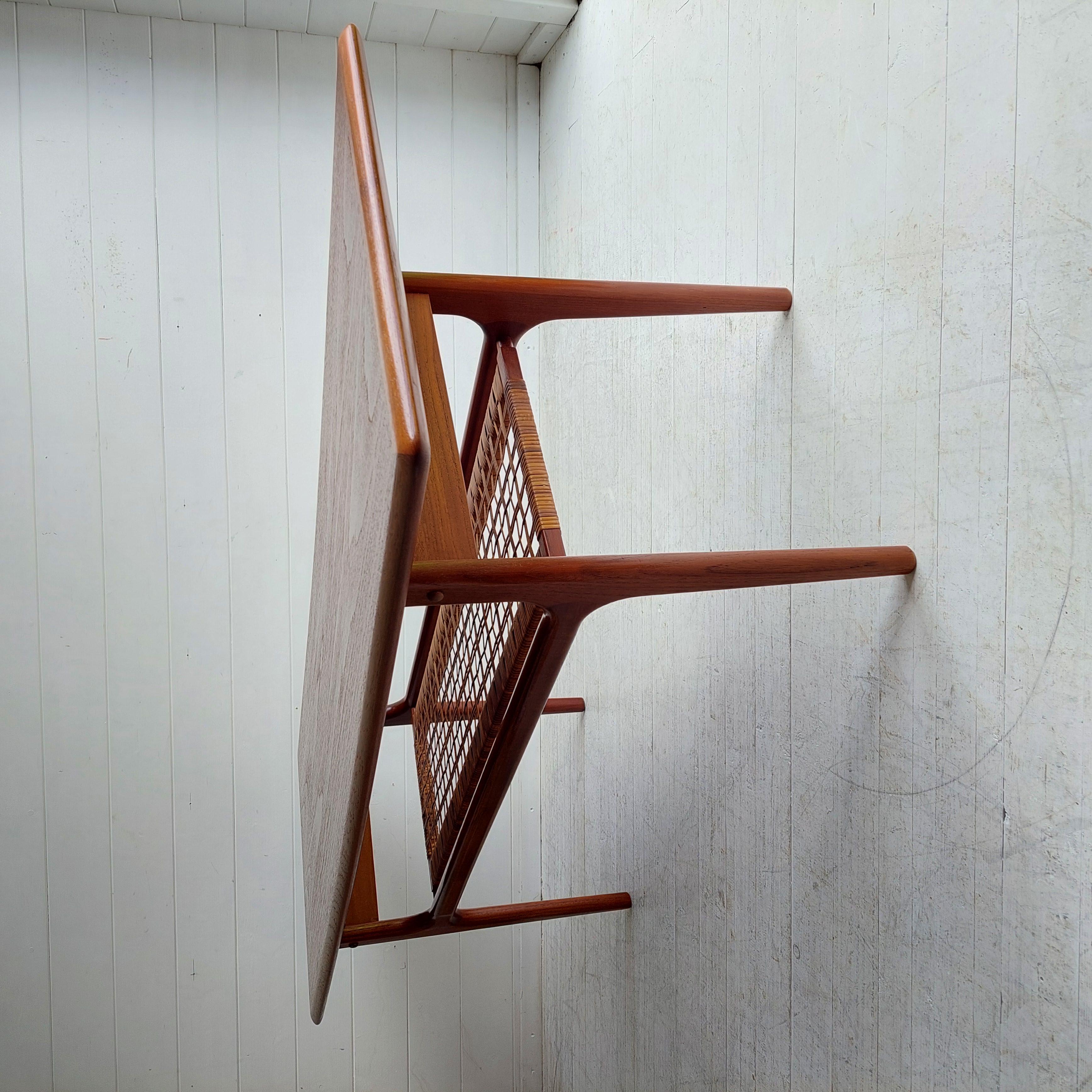 Mid Century Danish 1960’s Teak And Cane large Coffee Table By Trioh Møbler 2