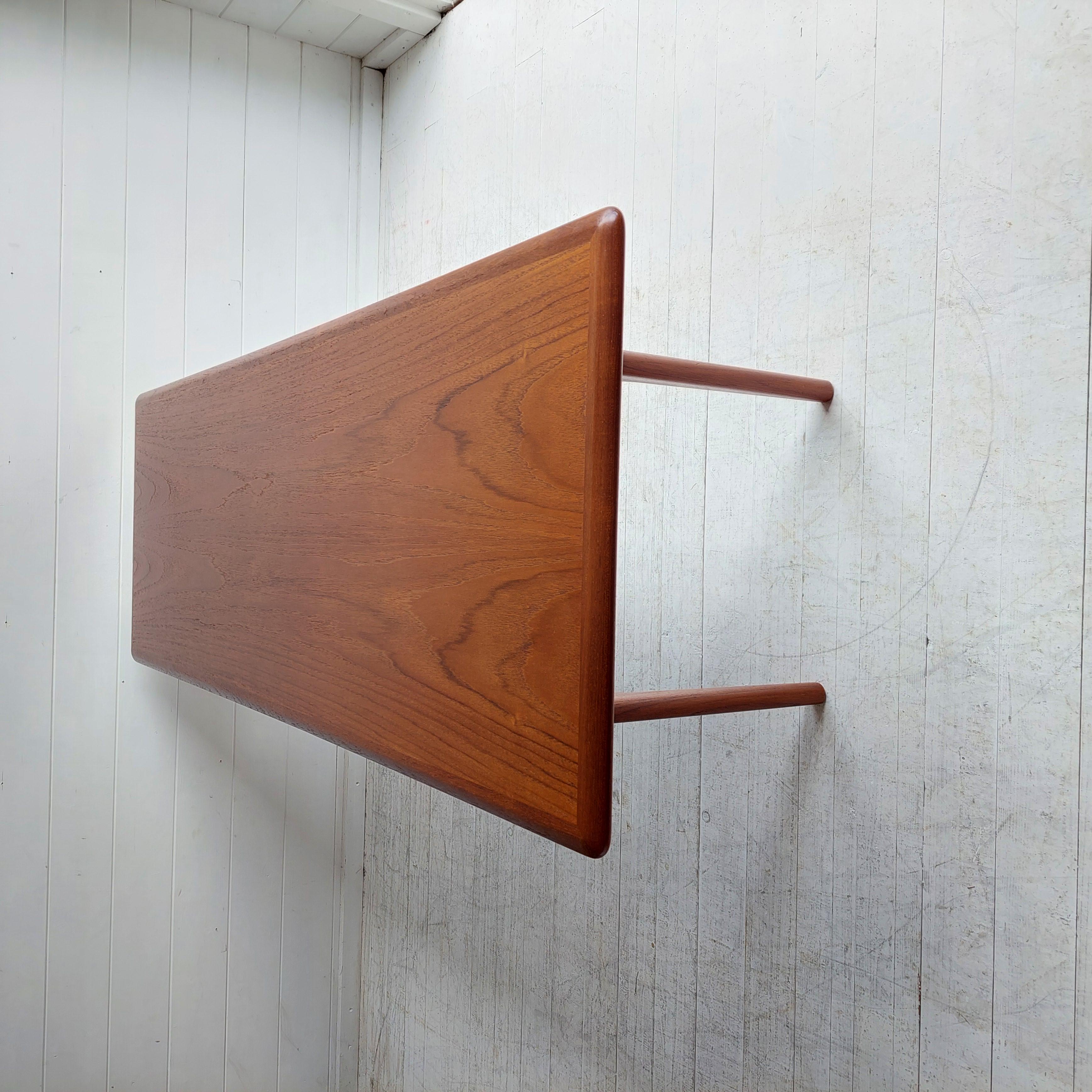 Mid Century Danish 1960’s Teak And Cane large Coffee Table By Trioh Møbler 3
