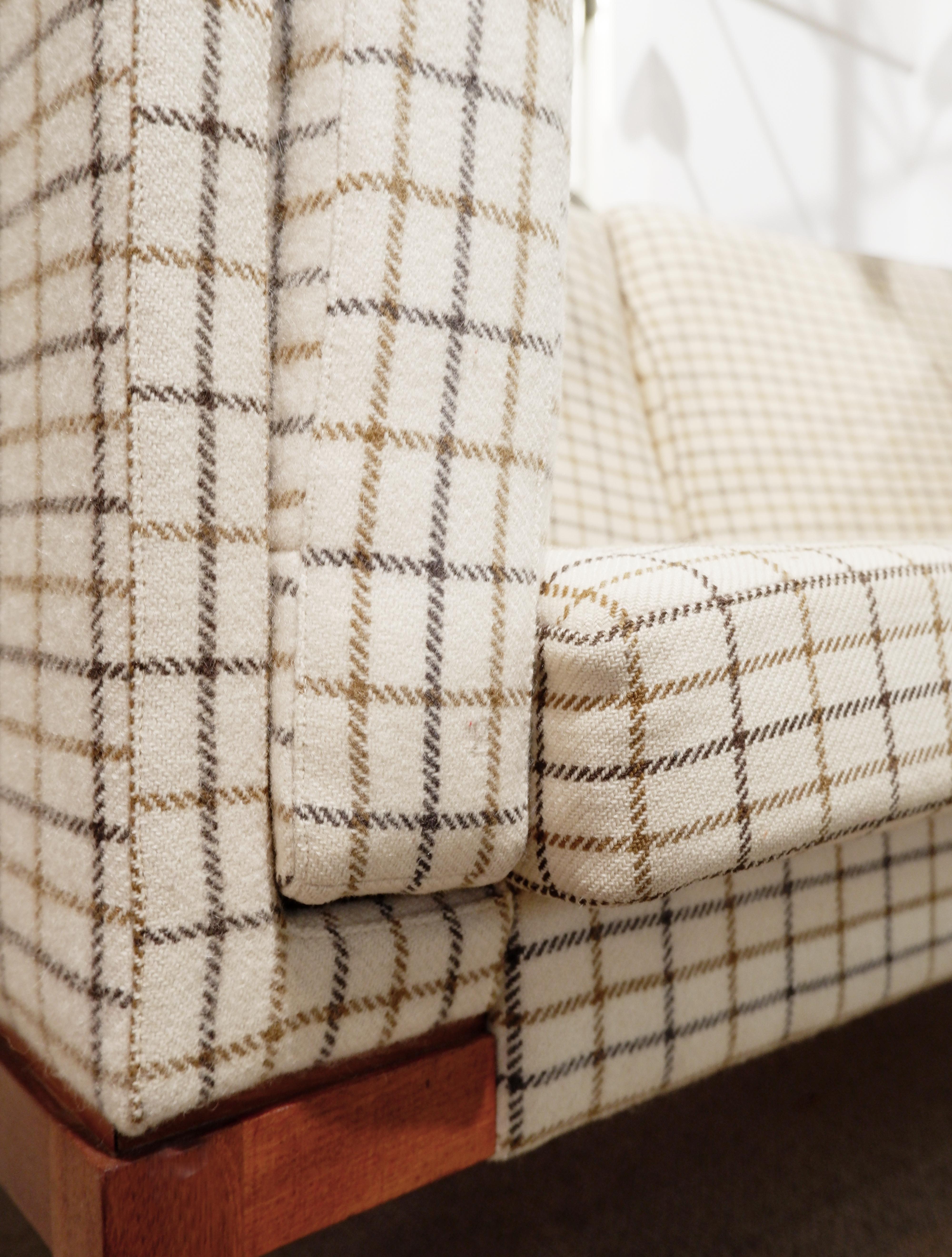 20th Century Mid Century Danish 2 Seater Sofa, Original Wool Fabric For Sale