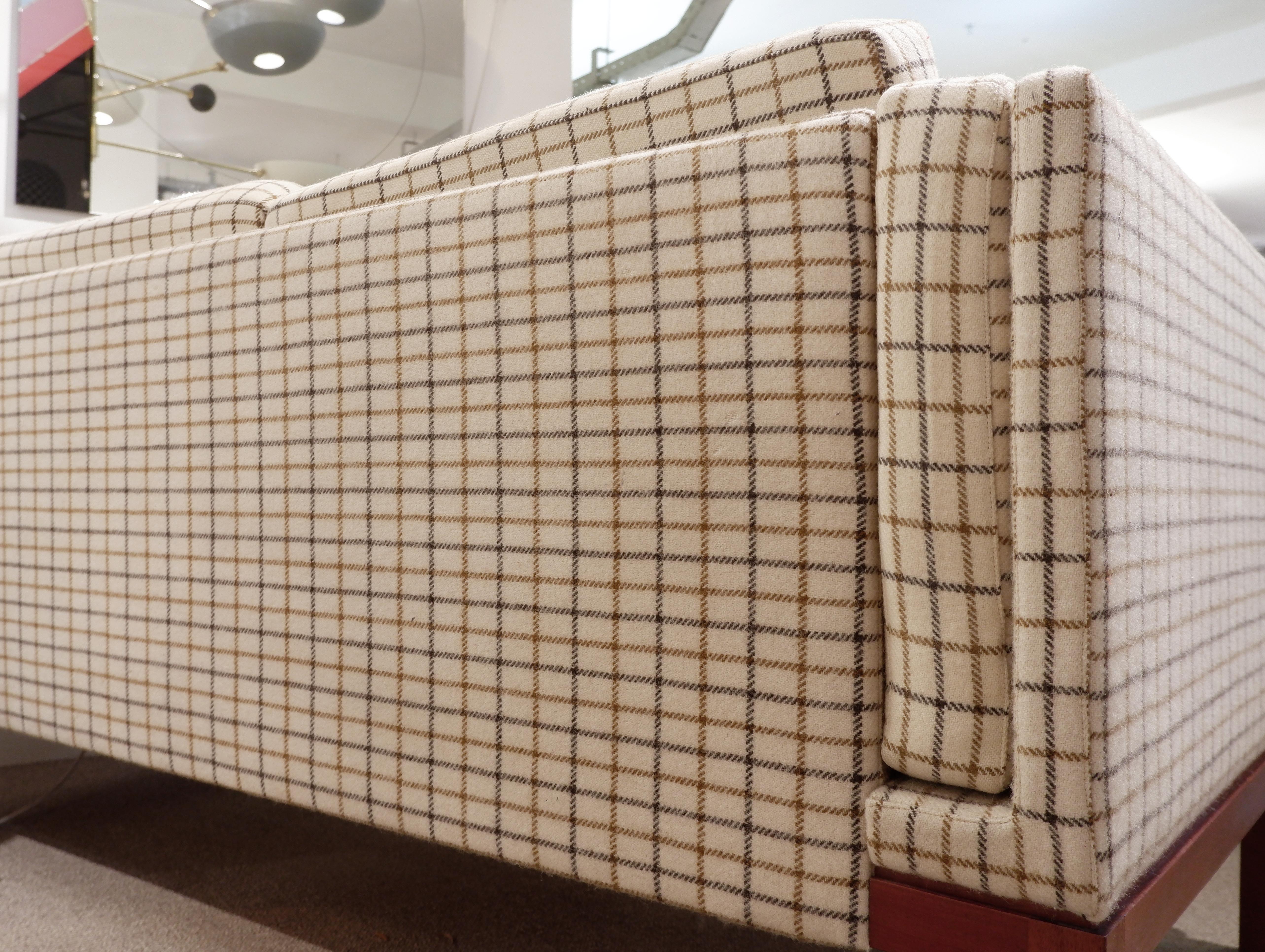 Mid Century Danish 2 Seater Sofa, Original Wool Fabric For Sale 2