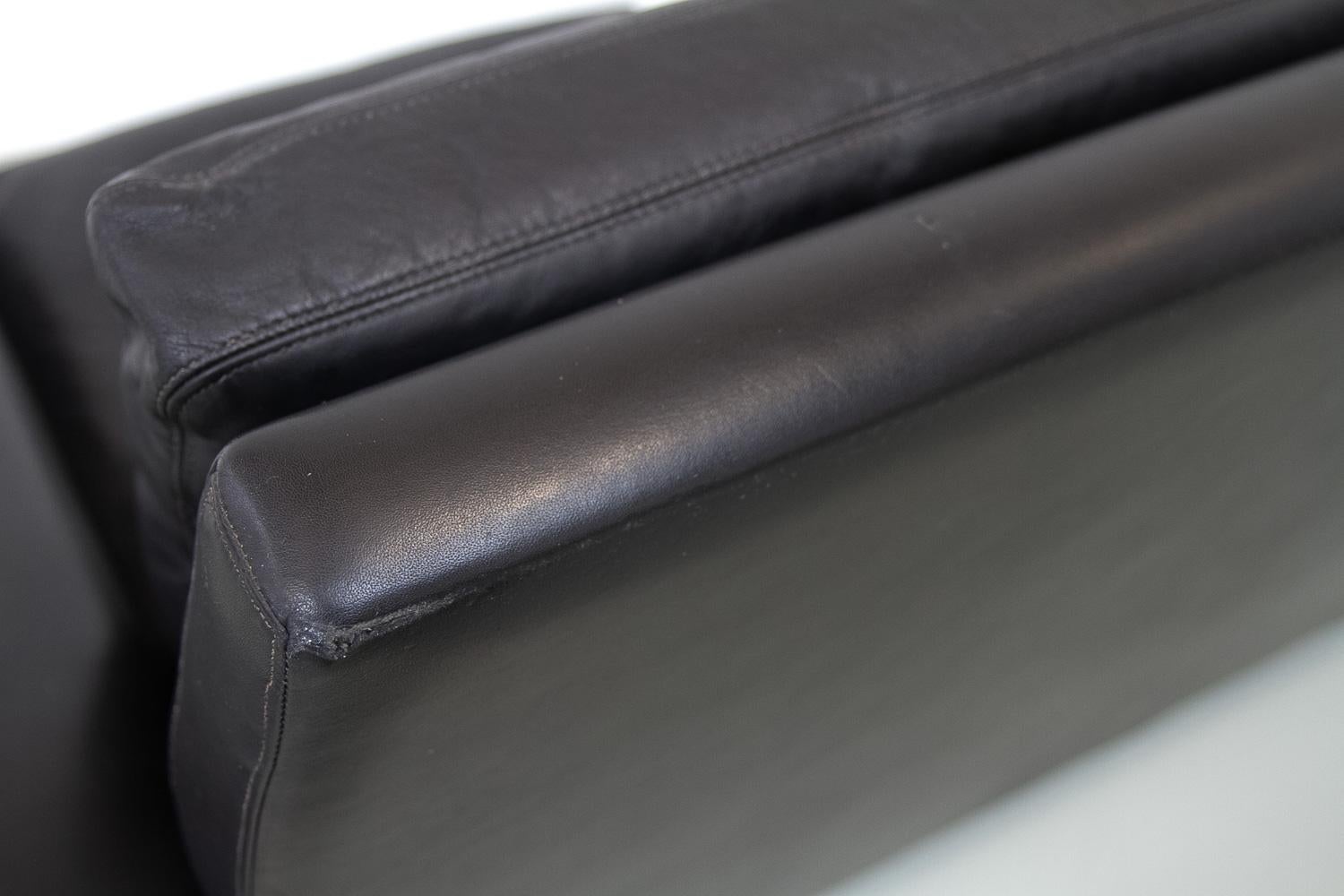 Mid-Century Danish 3-Seater Black Leather Sofa by Thams, 1960s. 5