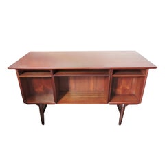 Mid-Century Danish 8 Drawer Teak Desk with Bookcase Back, 1960s