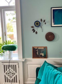 Mid-Century Danish Abstract Geometric Work on Paper in Wood Frame, 1950s–1960s