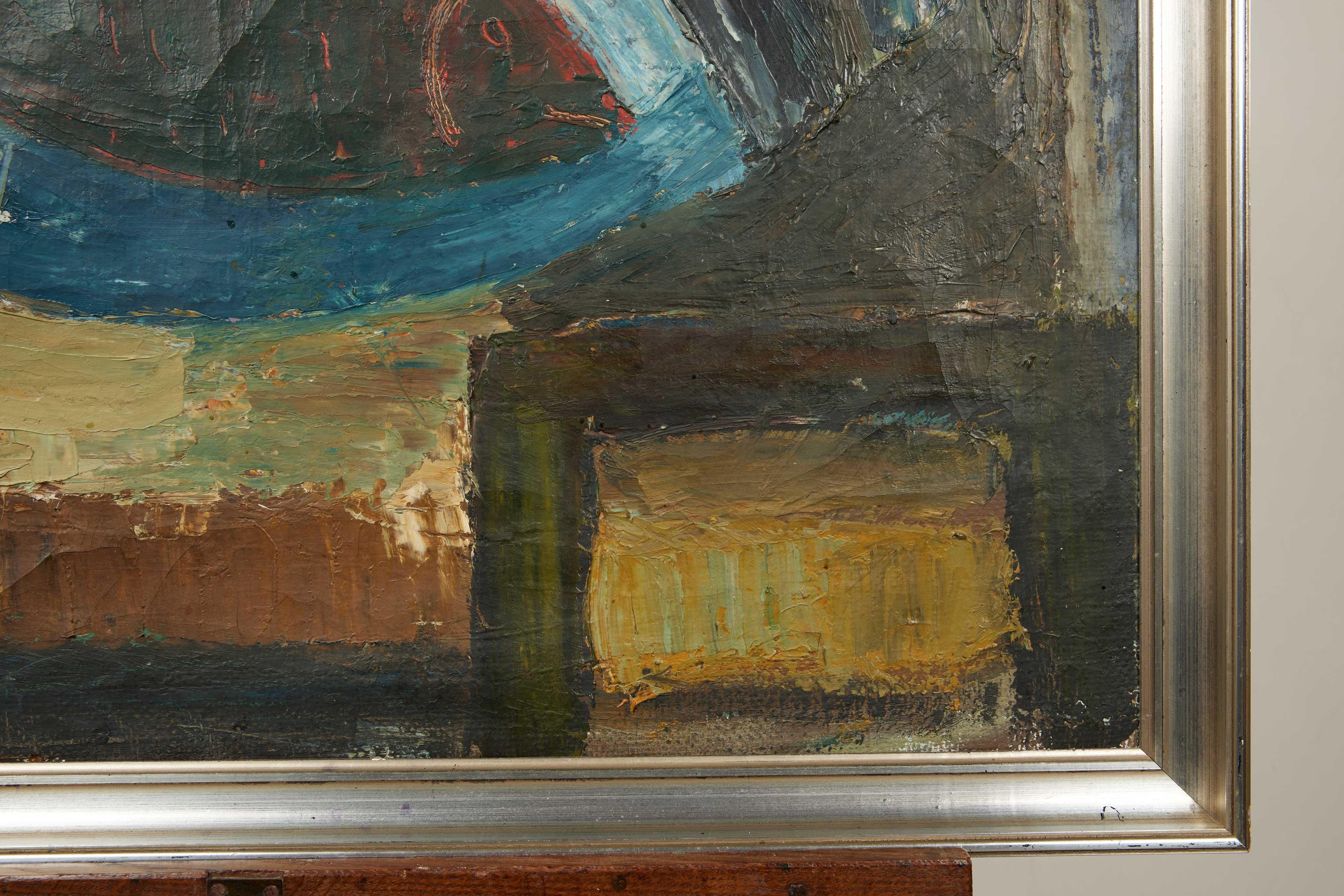 20th Century Mid Century Modern Danish Abstract  Painting Osmund Hansen (1908 - 1995)  For Sale