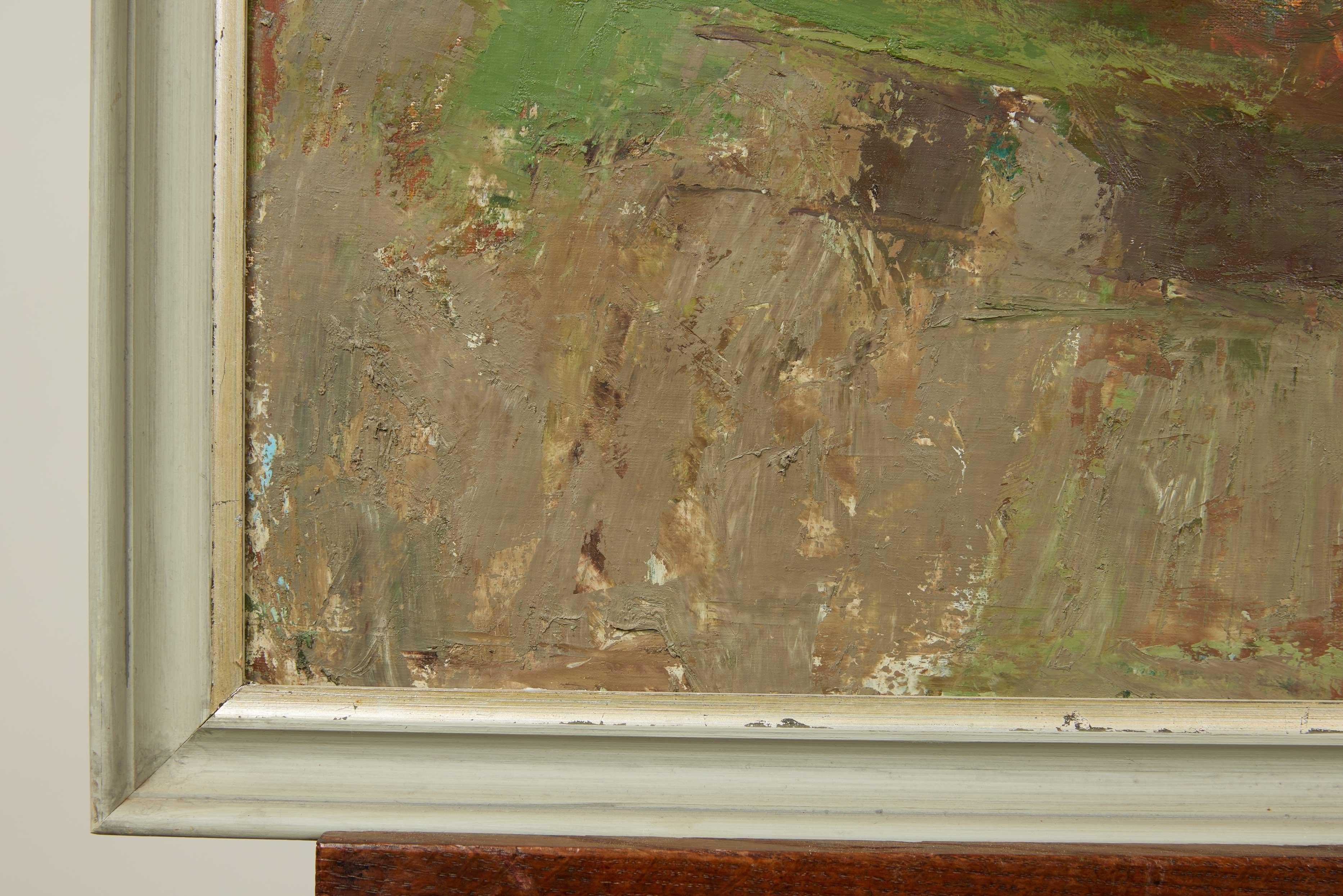 Dänisches abstraktes Gemälde aus der Mitte des Jahrhunderts, signiert - 1975 (Leinwand) im Angebot