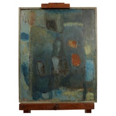 Vintage Mid Century Modern Danish Abstract Painting, signed and dated 1968