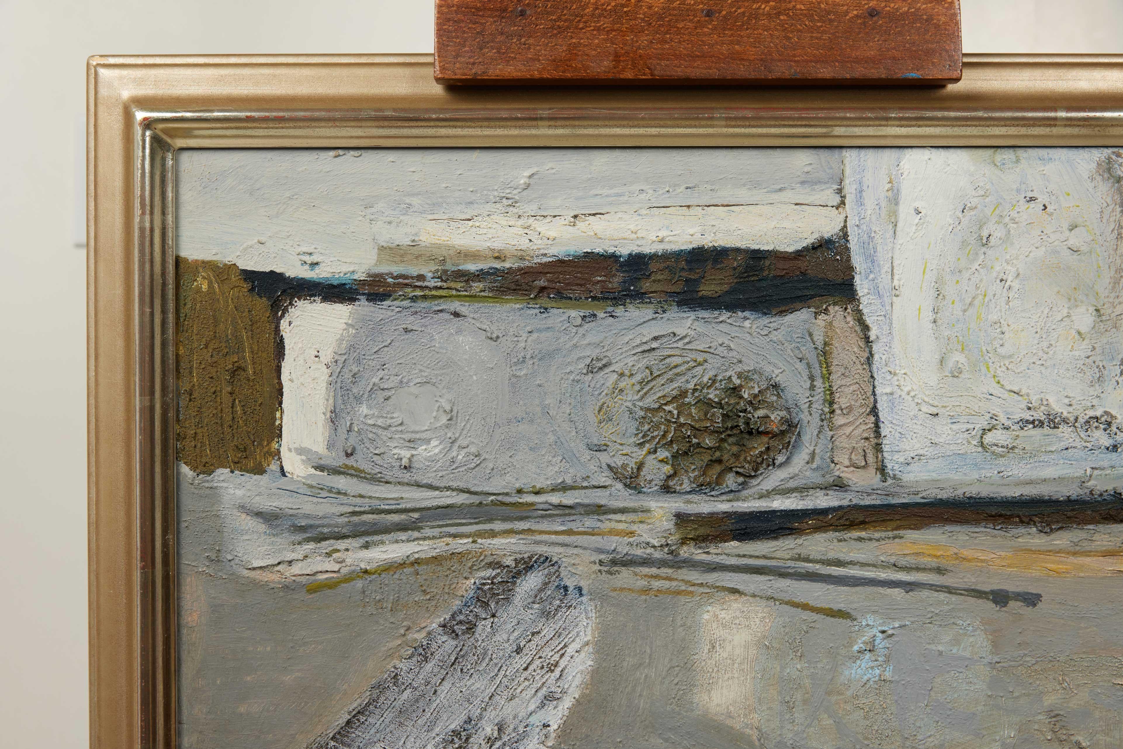 Mid Century Modern Danish Abstract Signed Painting- 1975 In Good Condition For Sale In Ventura, CA