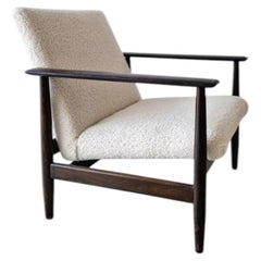 Dänischer Afromosia-Sessel mit Boucle-Polsterung aus der Jahrhundertmitte, 1960