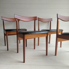 Mid Century Danish Afromosia Dining Chairs Kofod Larsen Style, 1960s, Set Of 4