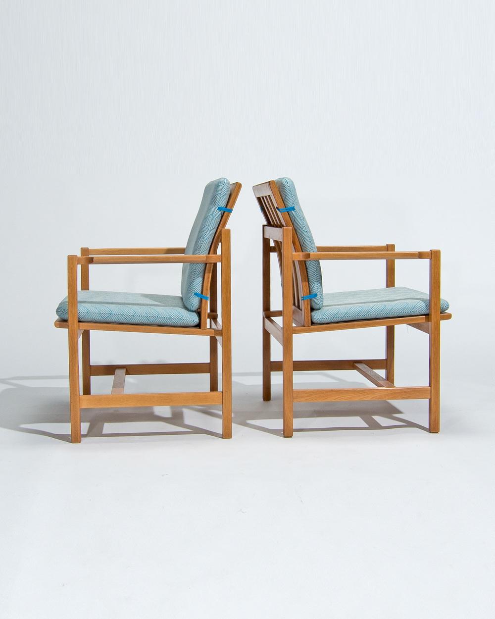 Polished Mid Century Danish Armchairs by Borge Mogensen, 1960’s For Sale