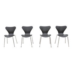 Dänische Mid-Century-Stühle der Mid-Century-Serie von Arne Jacobsen für Fritz Hansen Gray, 7er-Set, 4er-Set