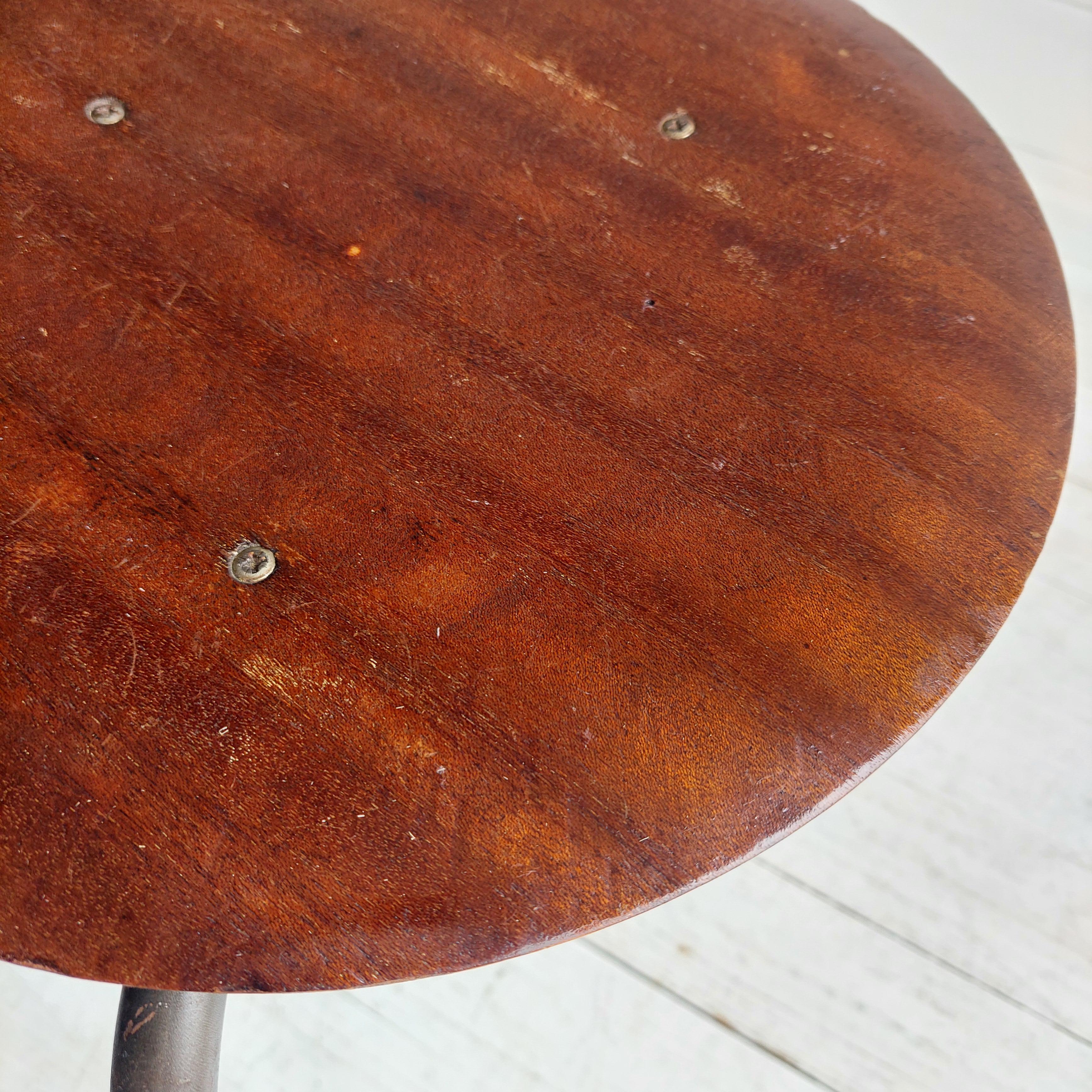 Mid Century Danish Arne Jacobsen Style Dot Stool tripod base  Vintage Industrial 4