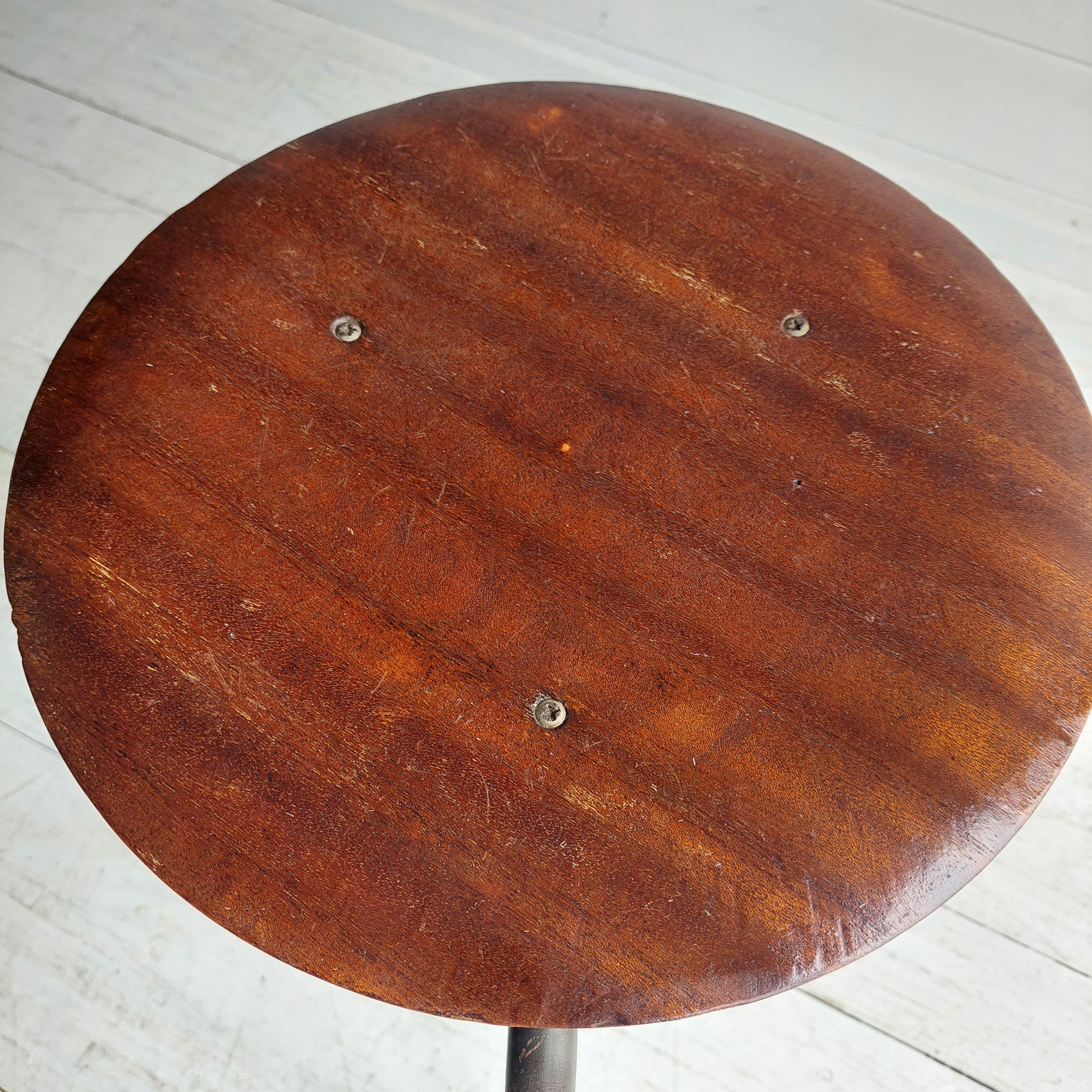 Mid Century Danish Arne Jacobsen Style Dot Stool tripod base  Vintage Industrial 5