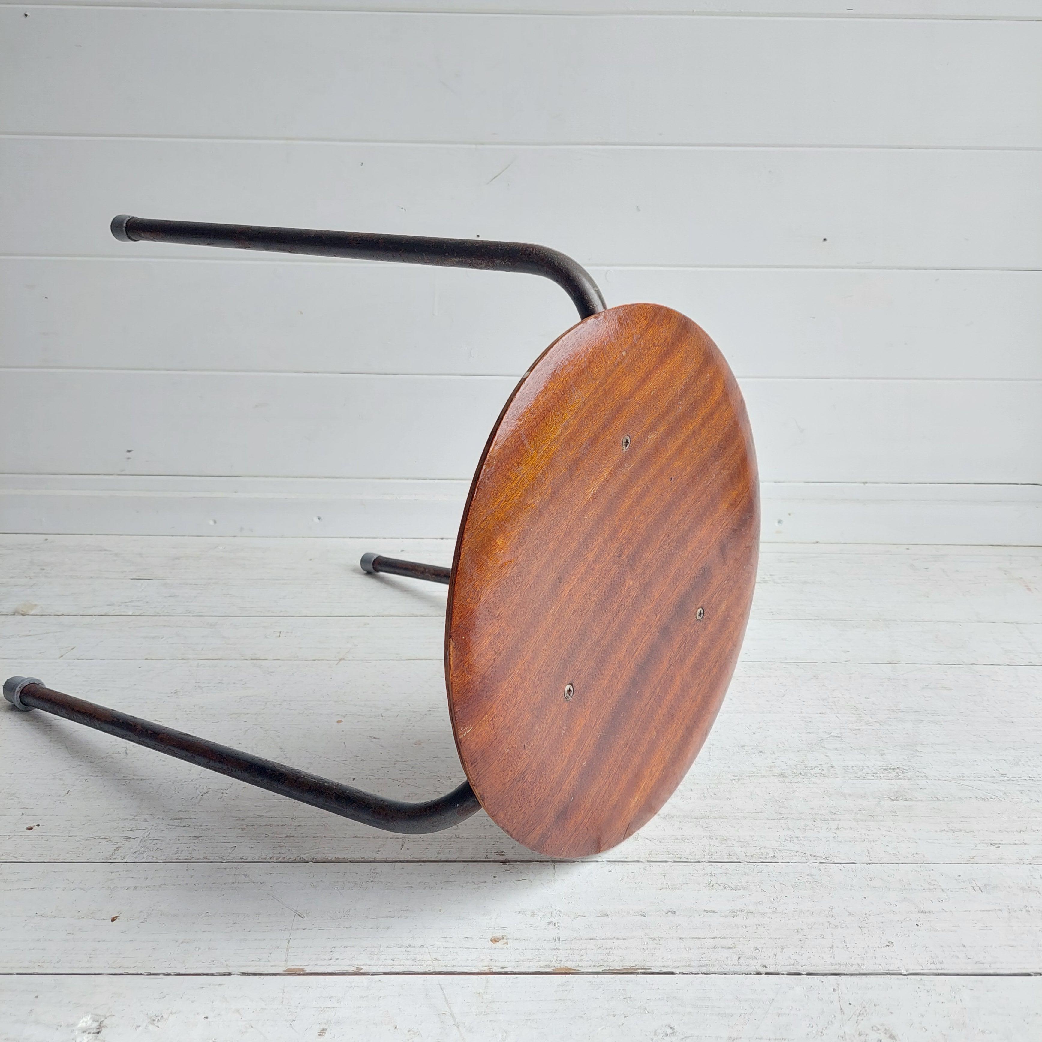 Mid Century Vintage Dot Stool 
Most probably by  Restool Made in England in the Style of Arne Jacobson - English 1960’s
Minimal and practical design inspired by Arne Jacobsen from 1958.
This Stunning Vintage Stool Has a Very Stylish Shape &