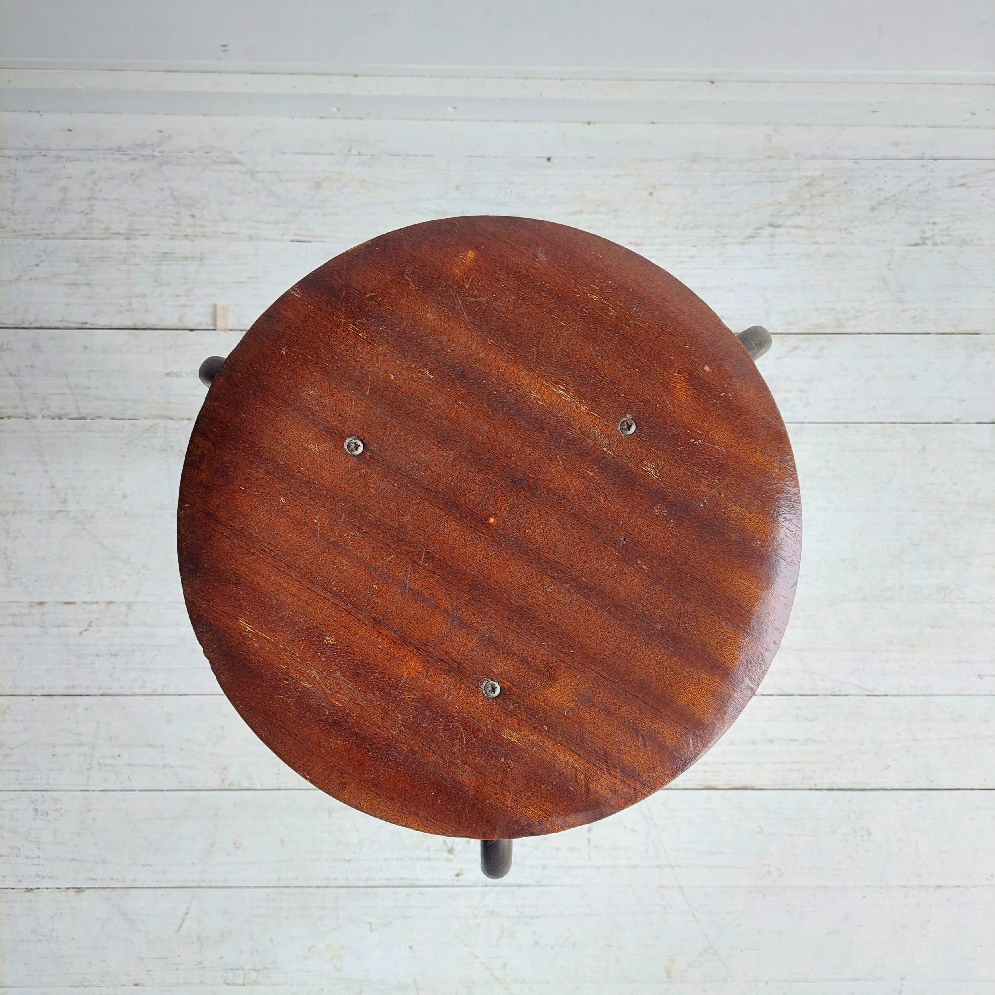 Mid Century Danish Arne Jacobsen Style Dot Stool tripod base  Vintage Industrial 1