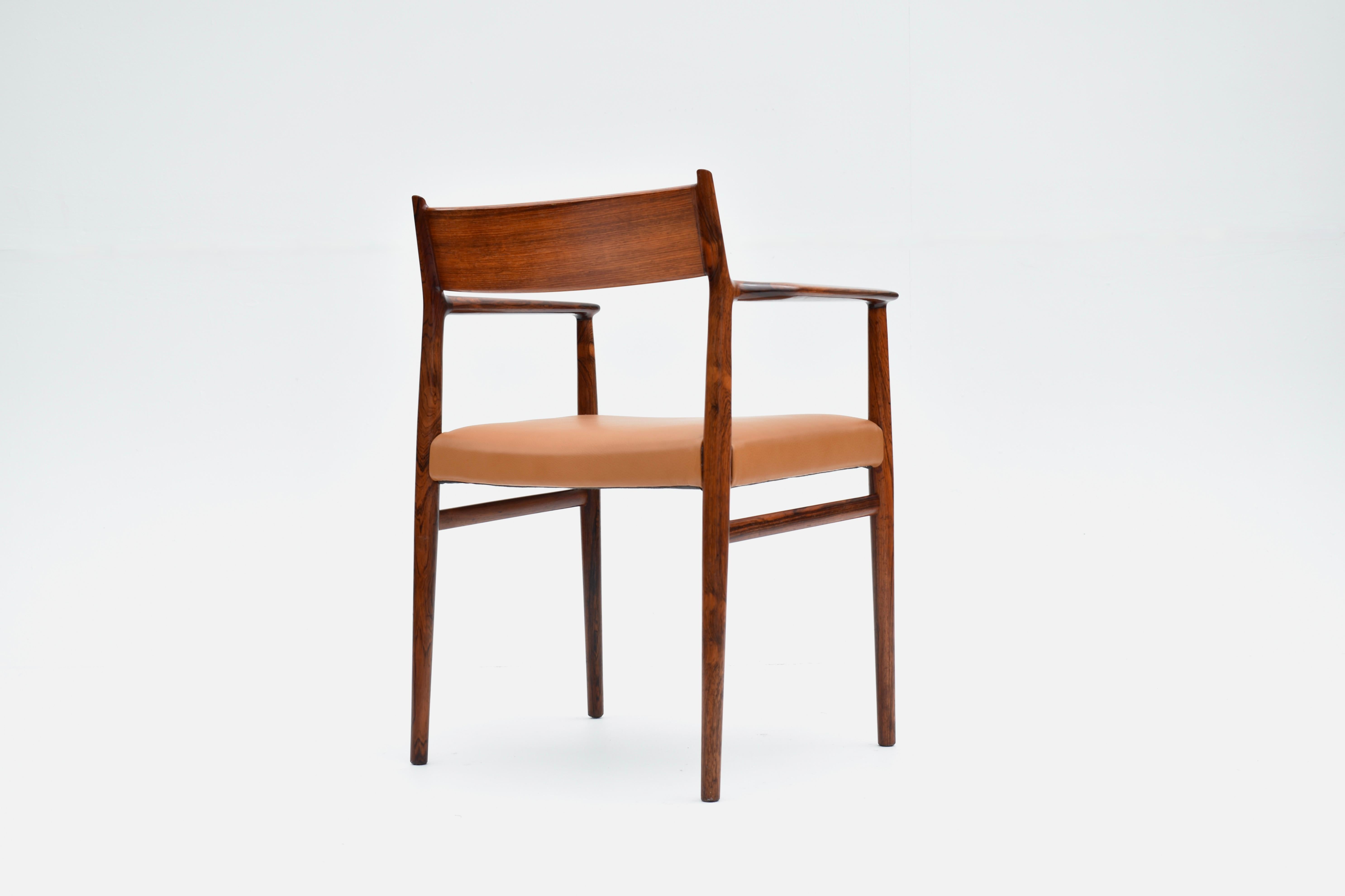 Dänischer Arne Vodder Modell 418 Palisander-Sessel für Sibast, Mitte des Jahrhunderts 8
