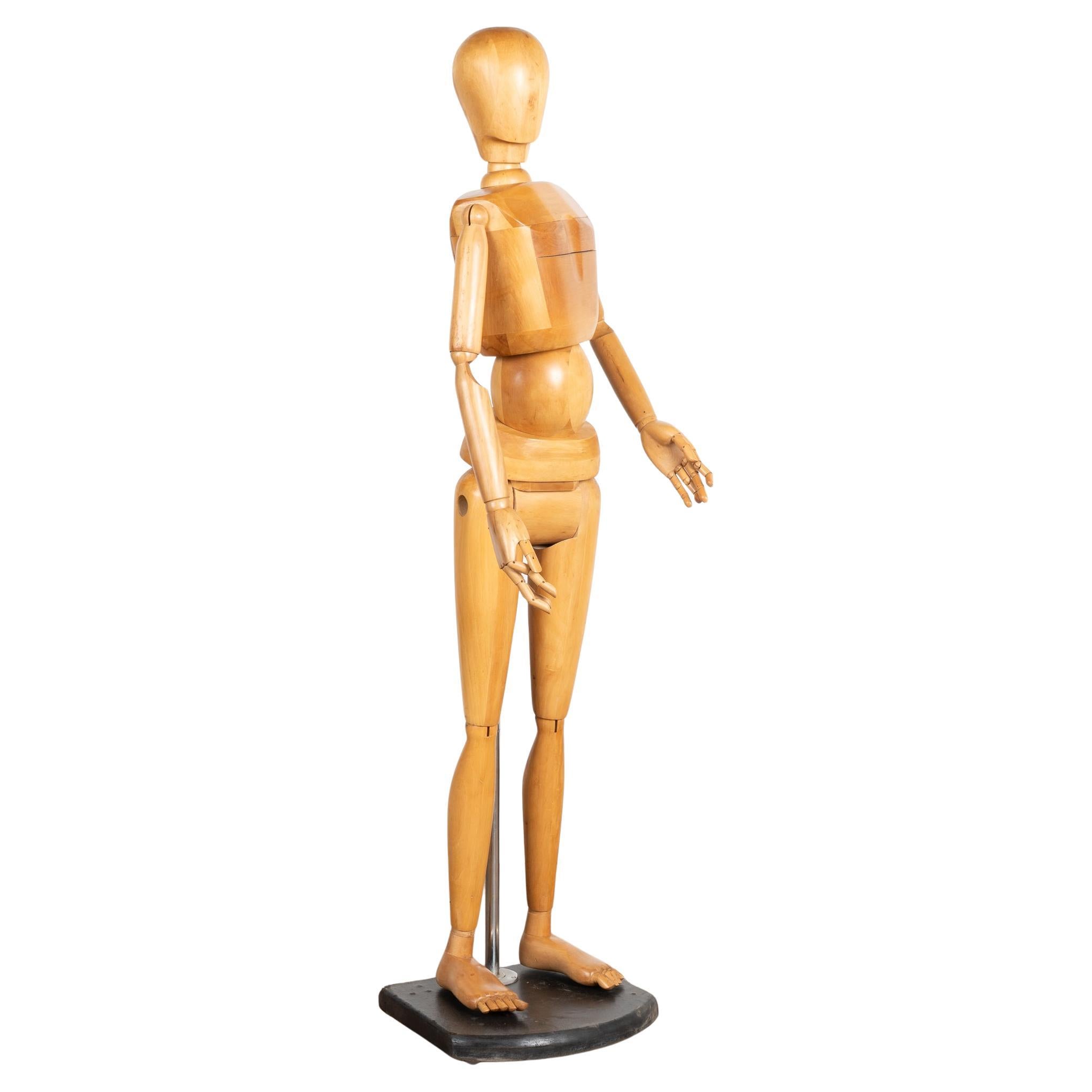 Mid Century Danish Artists Life Size Articulated Model Mannequin