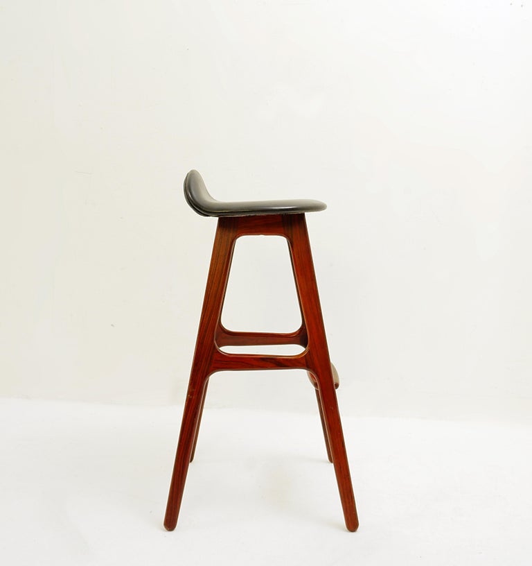 Midcentury Danish Bar Stool by Erik Buch, 1960s For Sale at 1stDibs