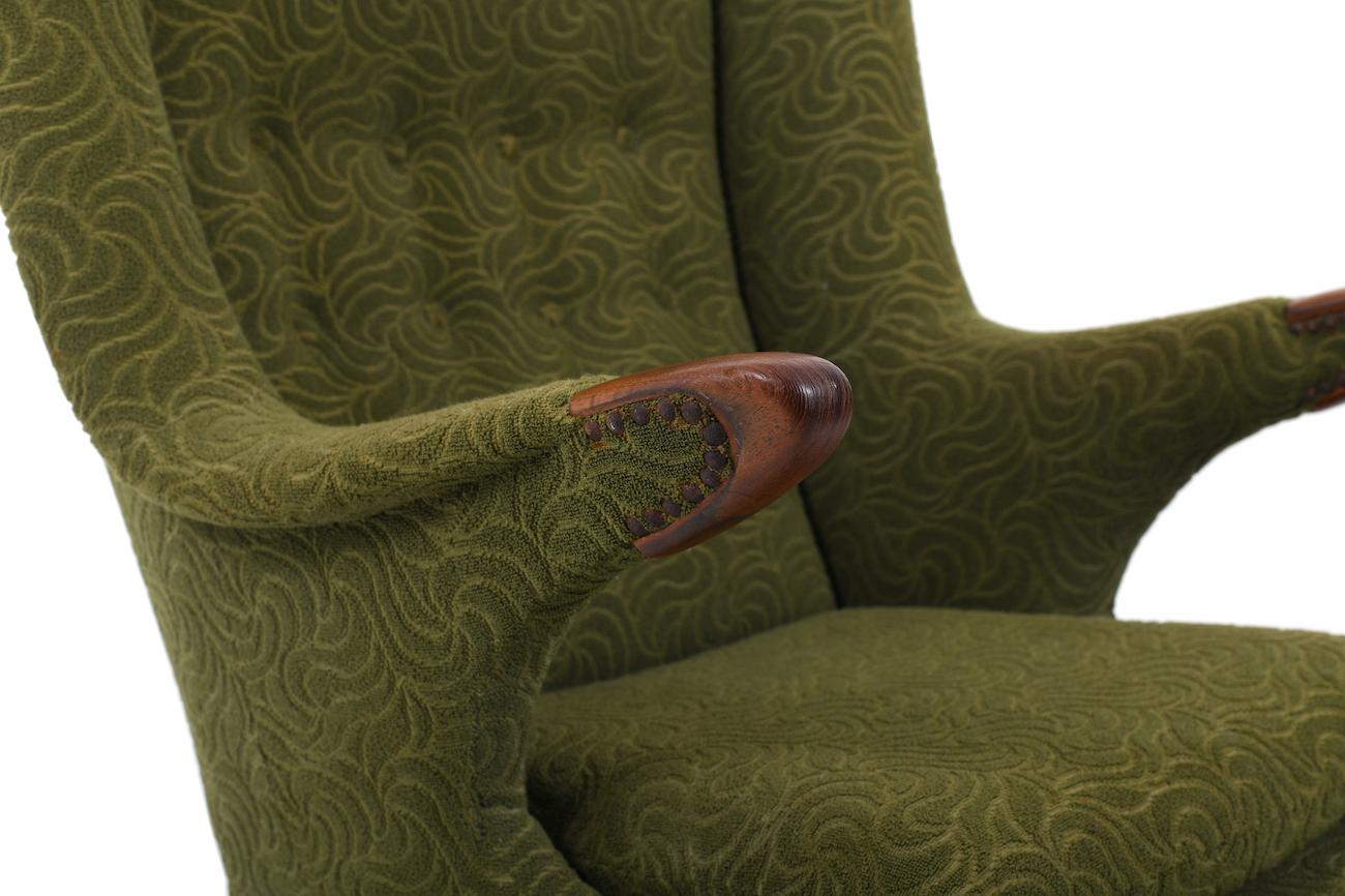 Teak Mid Century Danish Bear Lounge Chair by Bent Møller Jepsen For Sale