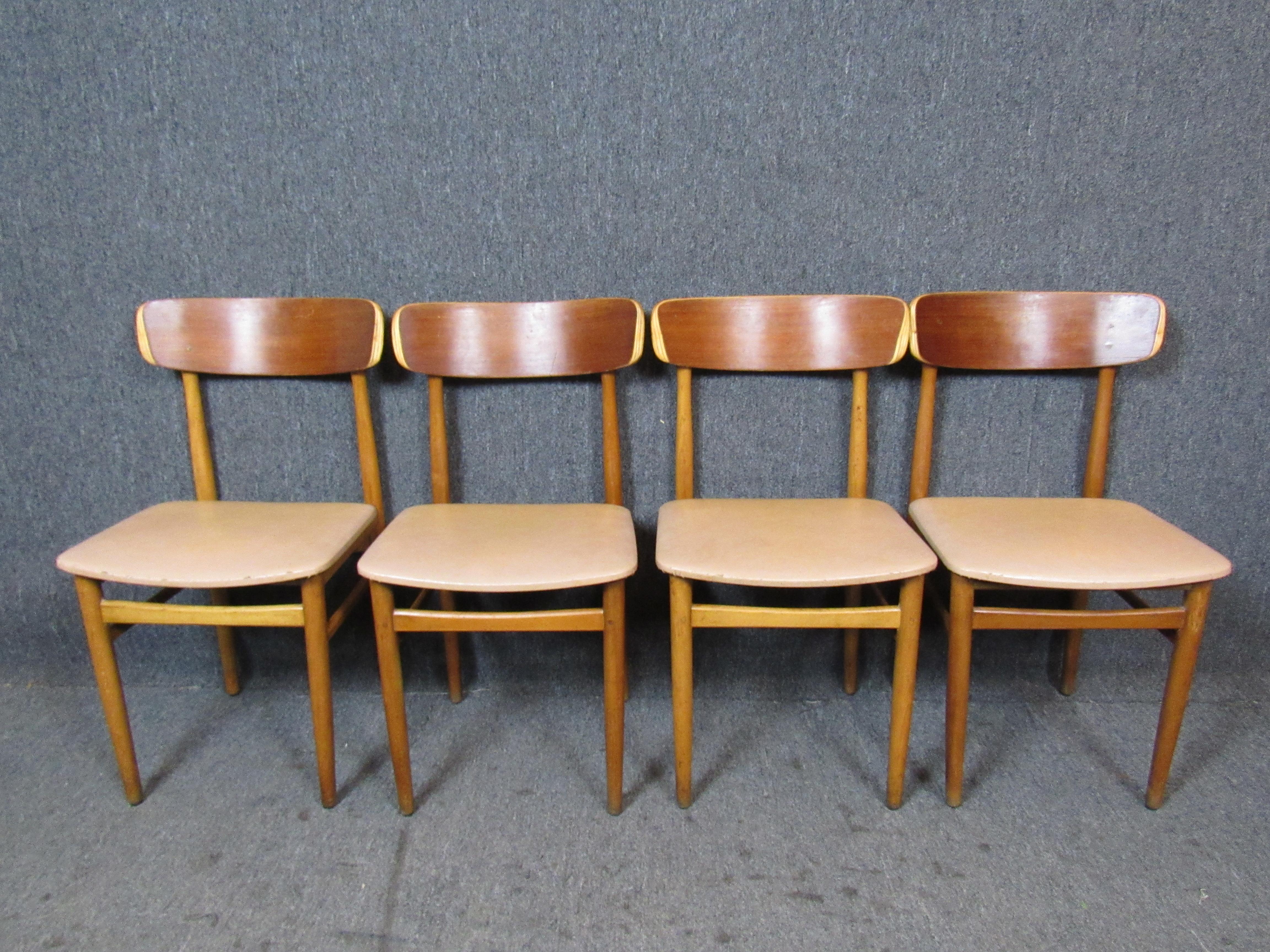 Midcentury Danish Bent Plywood Dining Chairs For Sale 3