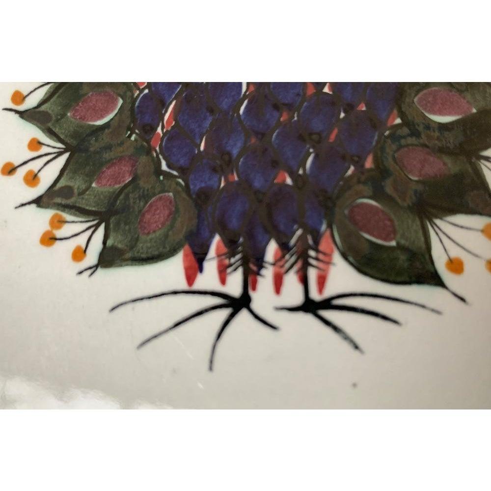 Mid-Century Danish Bird Motif Wall Plate by Beth Breyen for Royal Copenhagen For Sale 4