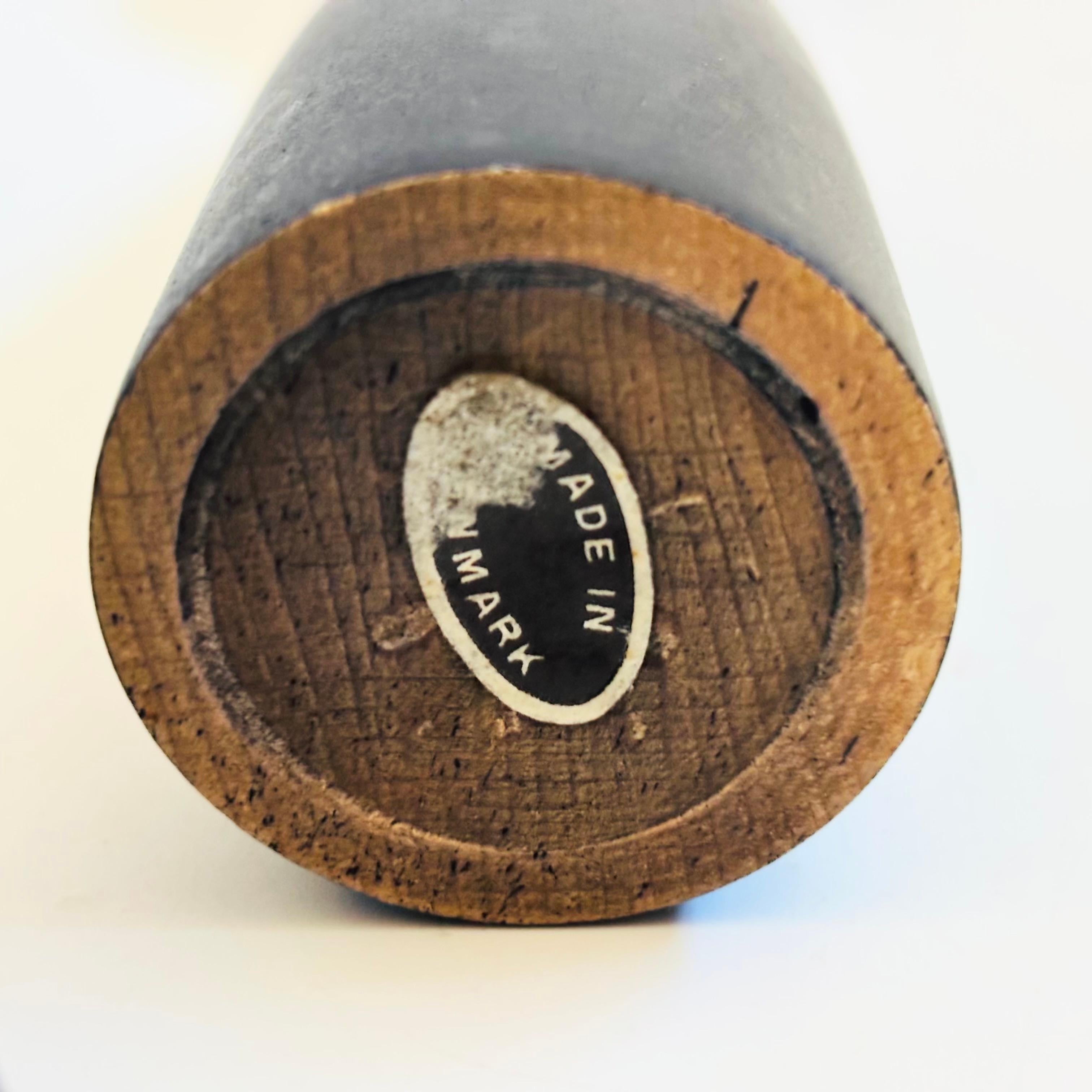 Mid Century Danish Black Wood Candlestick Holders - Set of 2 For Sale 4