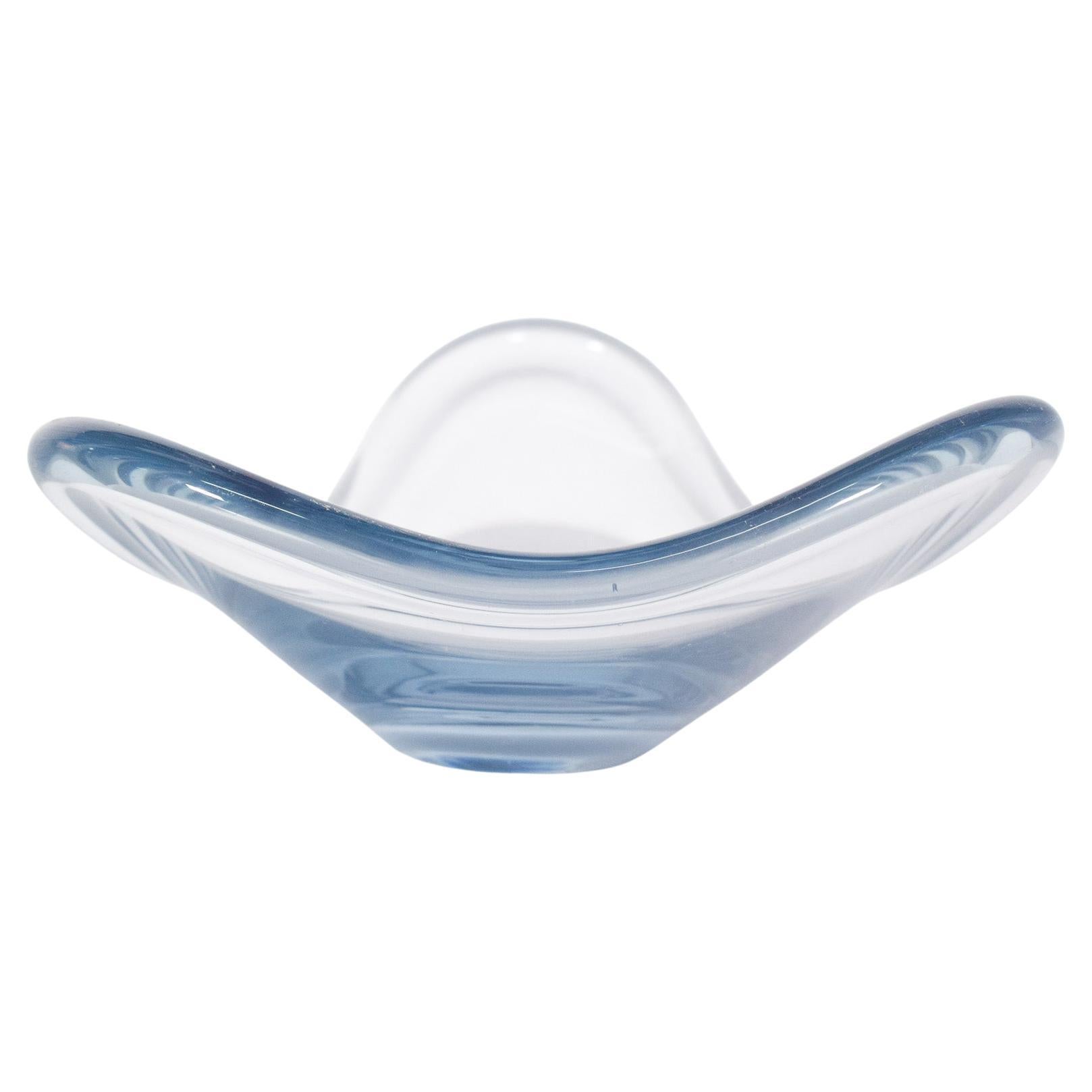 Mid-Century Danish Blue Glass Bowl