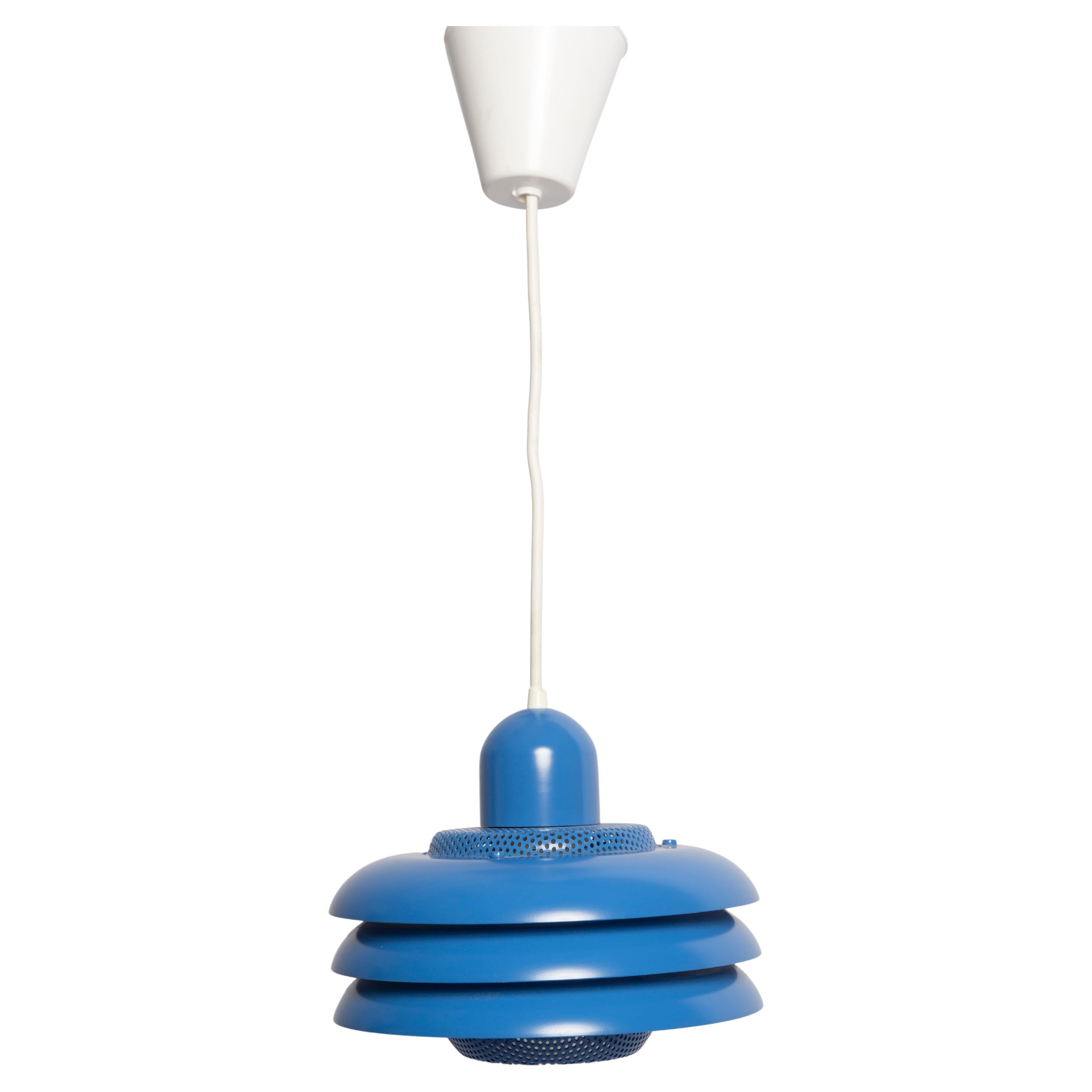 Mid-Century Danish Blue Lamp JEKA Metaltryk, 1970s