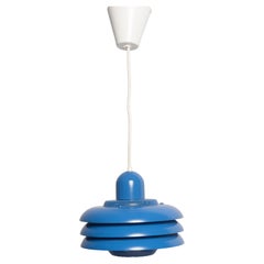 Dänische blaue Mid-Century-Lampe JEKA Metaltryk, 1970er Jahre