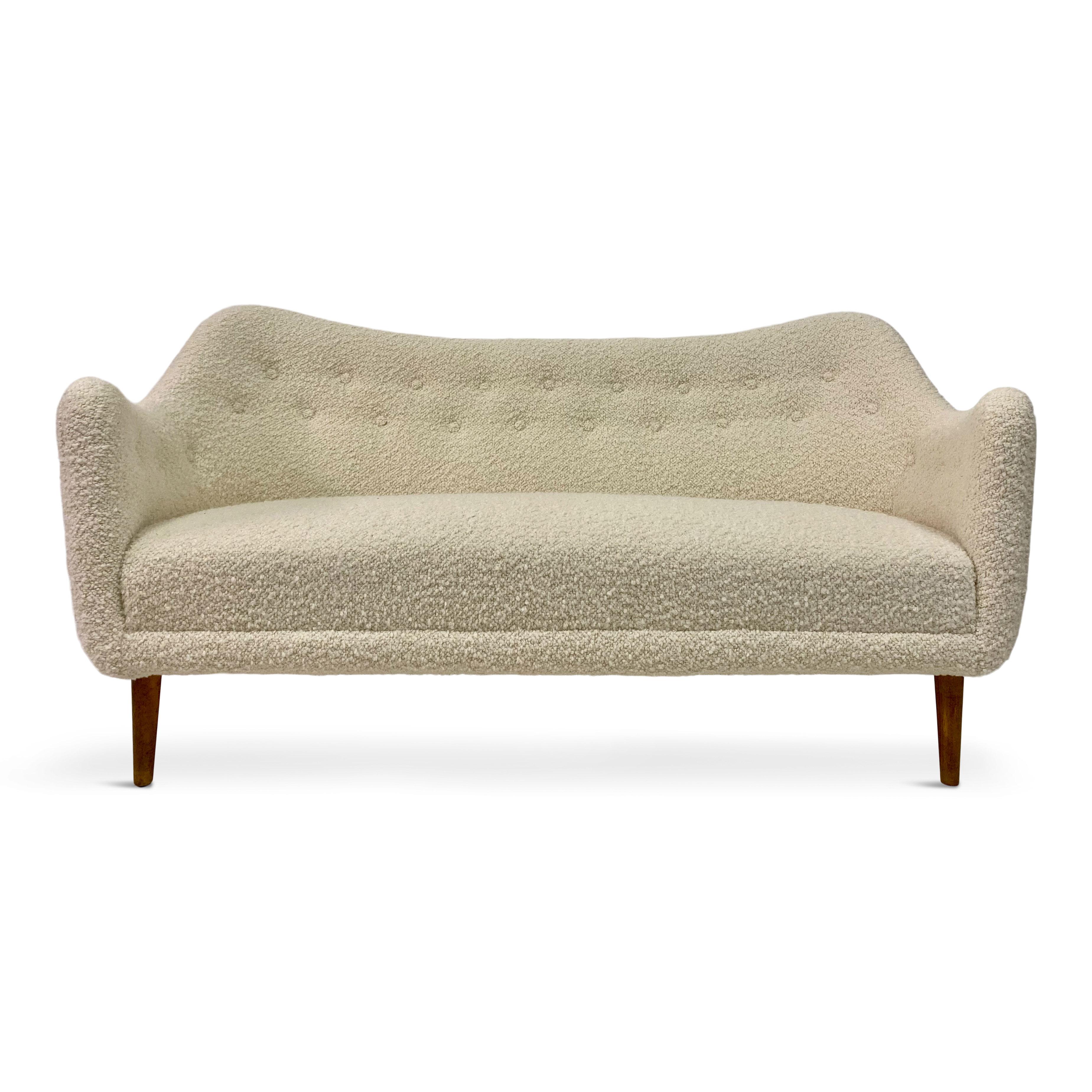 Mid-Century Modern Mid Century Danish BO64 Sofa by Finn Juhl in Boucle For Sale