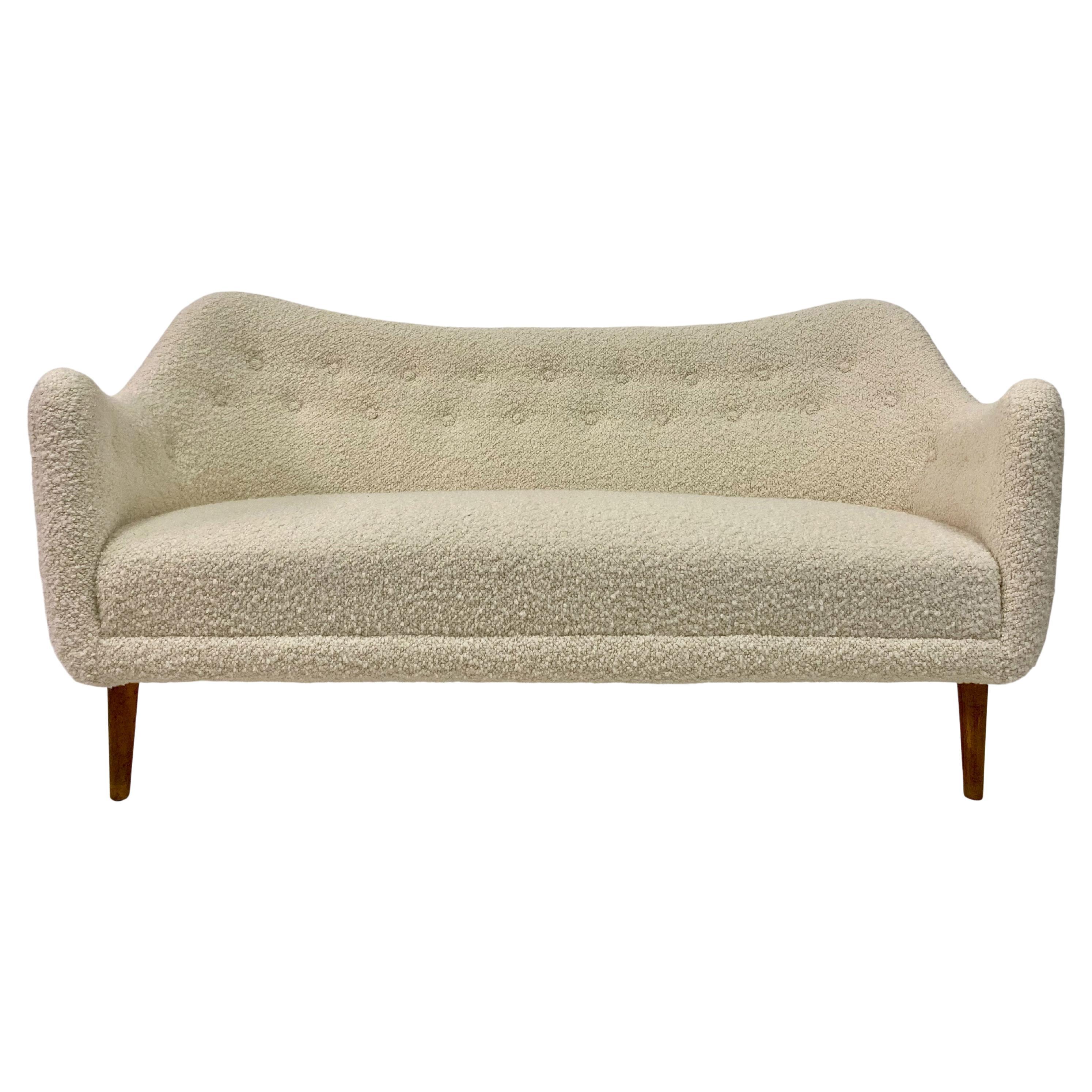 Mid Century Danish BO64 Sofa by Finn Juhl in Boucle For Sale