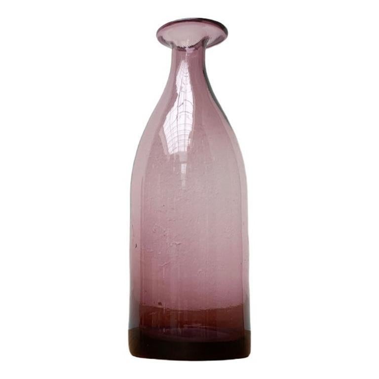 Vaso in vetro bottiglia danese di metà secolo, anni '60
