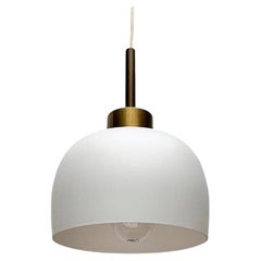 Mid-Century Danish Brass and Glass Pendant, 1960s