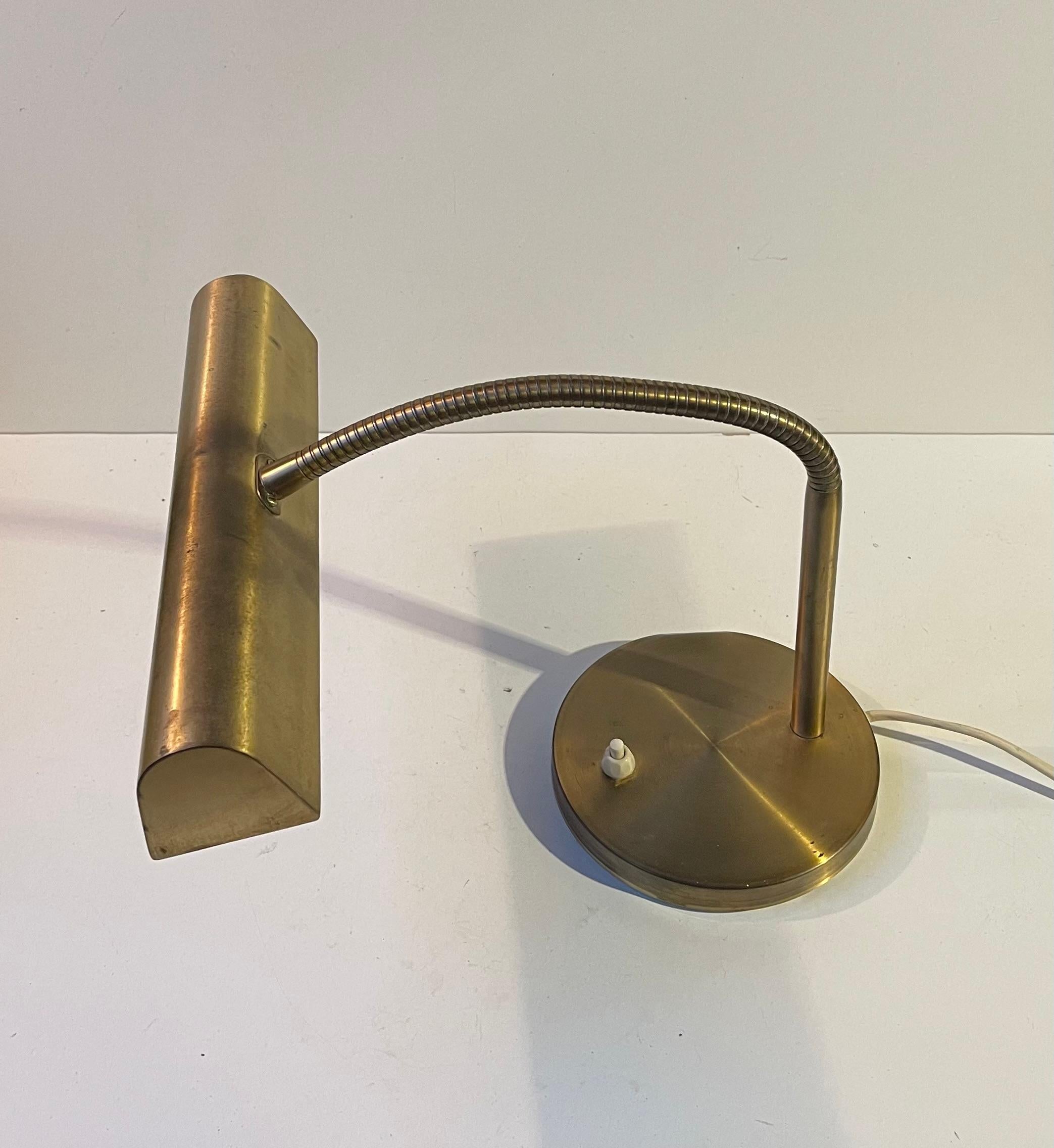 Mid-Century Danish Brass Bankers Desk Lamp by E. S. Horn, 1950s For Sale 1