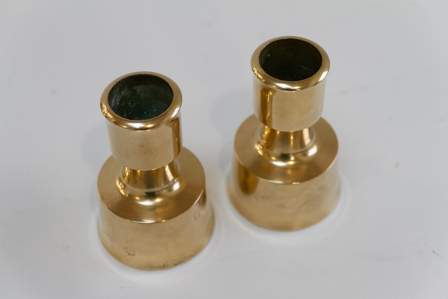 Danese Portacandele in ottone danese di metà secolo di Jens Quistgaard,  1960s. Set di 2. in vendita