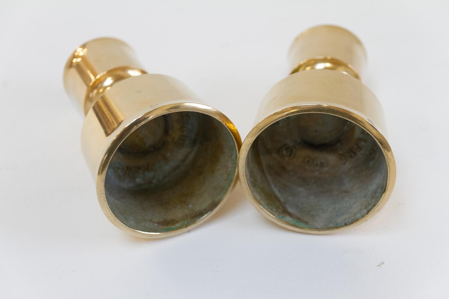 Portacandele in ottone danese di metà secolo di Jens Quistgaard,  1960s. Set di 2. in vendita 1