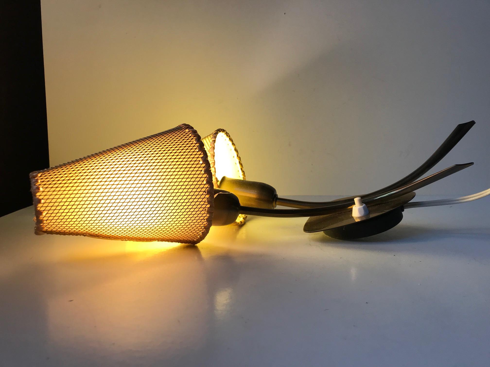Mid-20th Century Midcentury Danish Brass Double Wall Light, 1950s For Sale