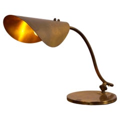 Mid-century Danish Brass Leaf shaped piano lamp