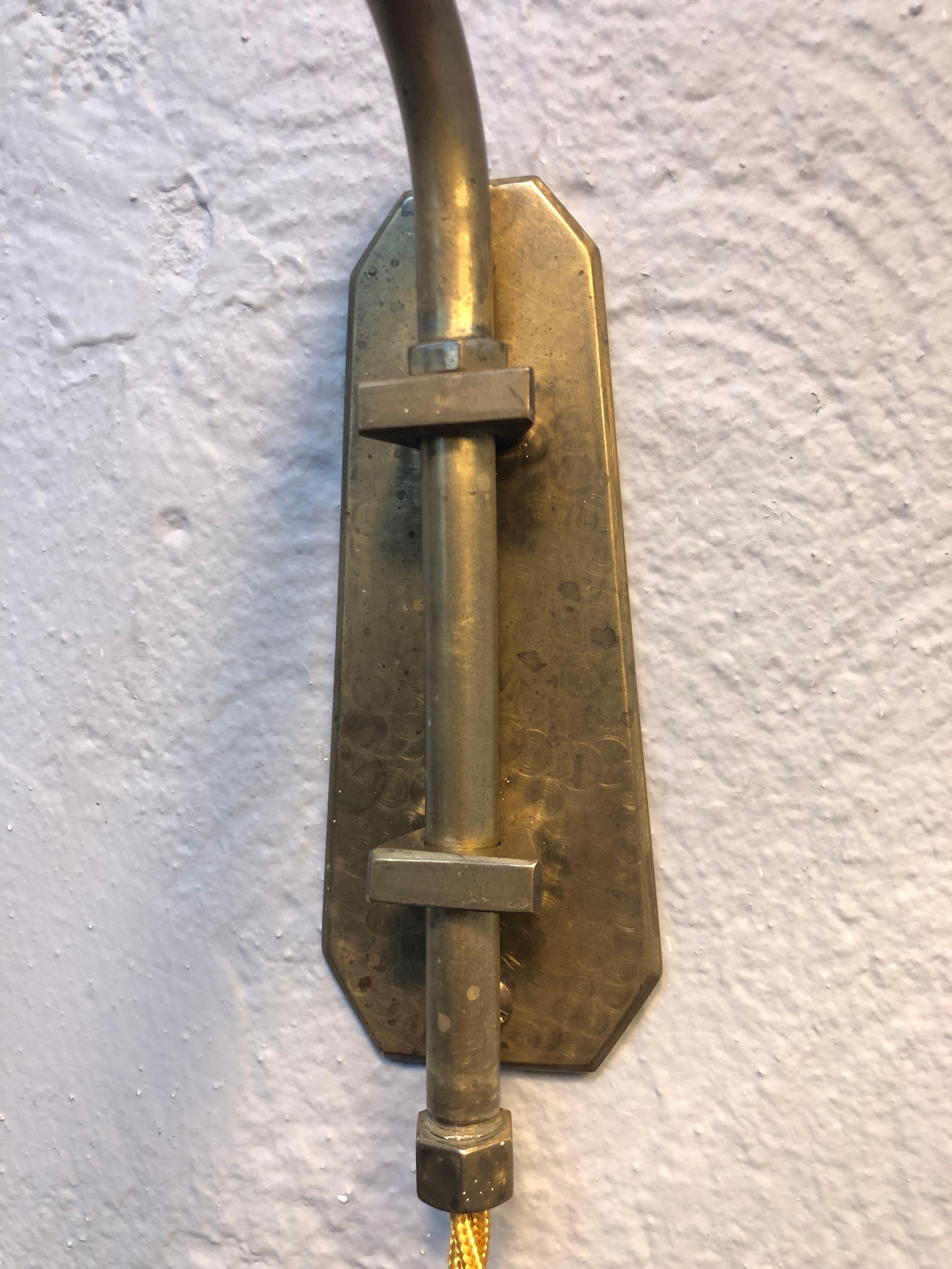 Midcentury Danish Brass Wall Lamp For Sale 5