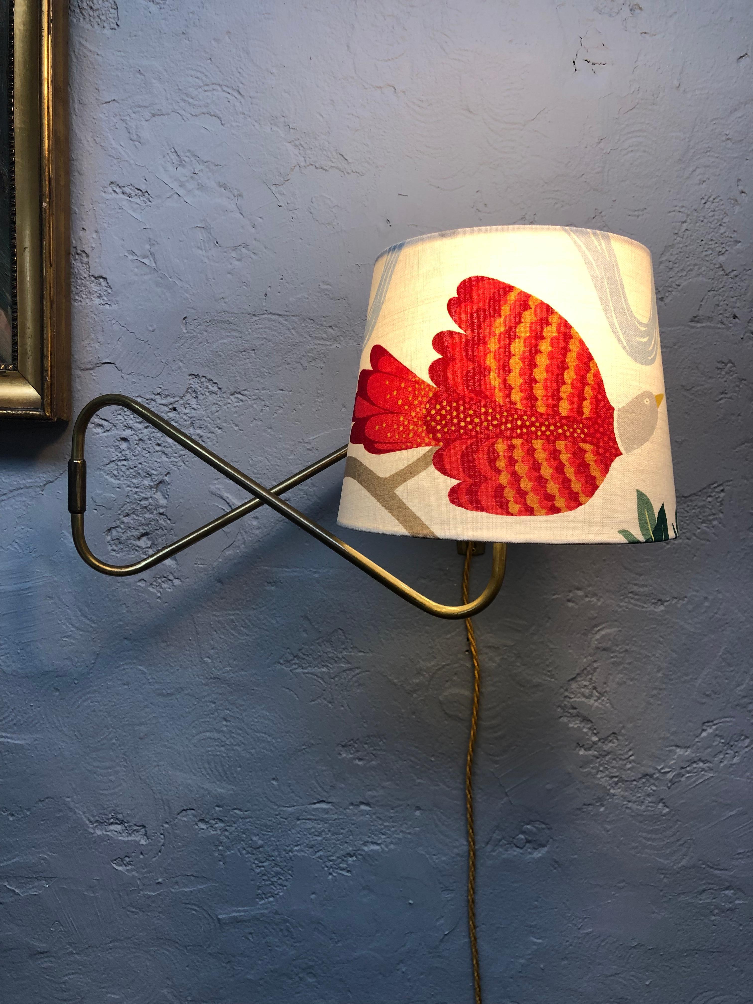 Midcentury Danish Brass Wall Lamp  For Sale 5